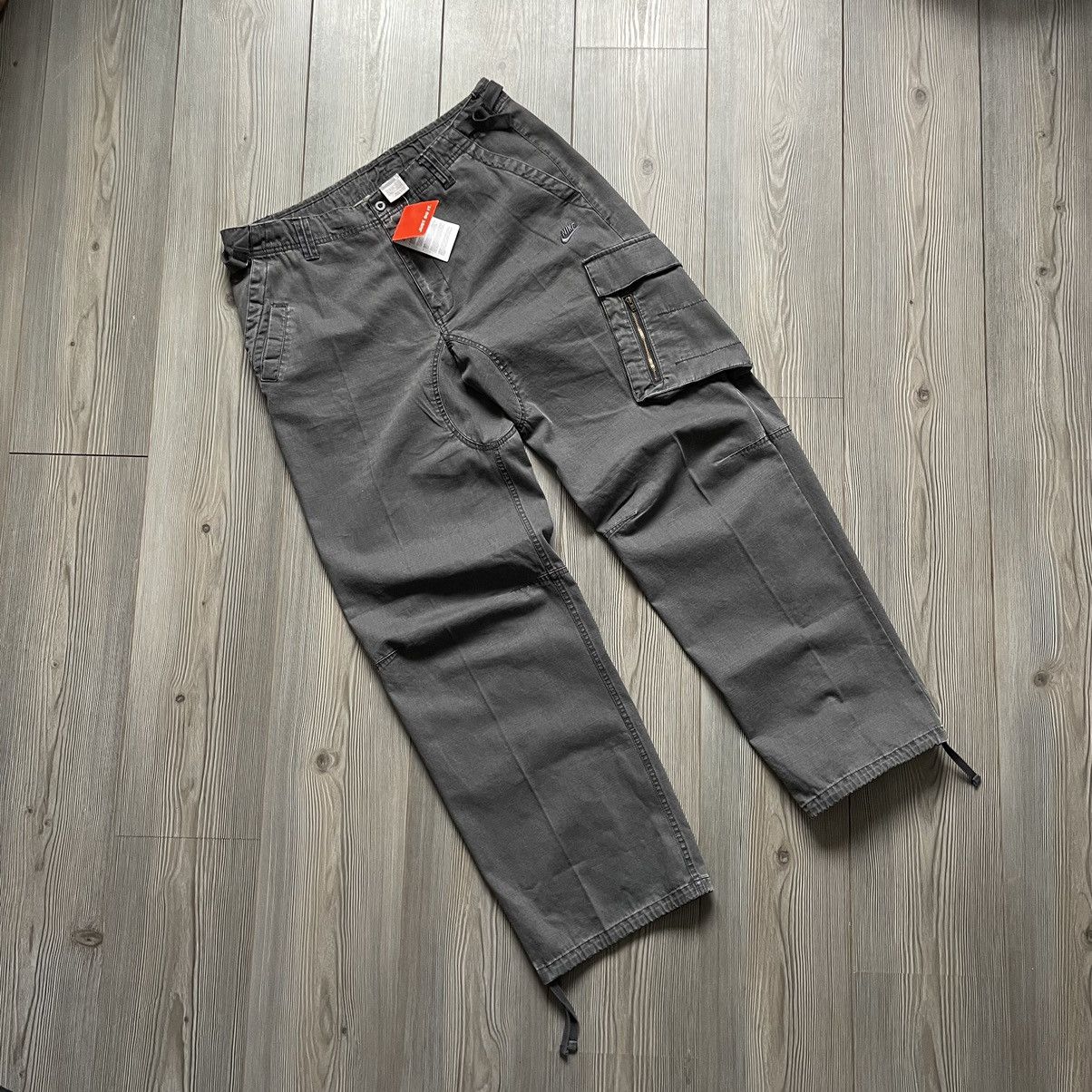 Nike cargo pants, men's size XL (approx.) cotton gray type Vintage Second Hand