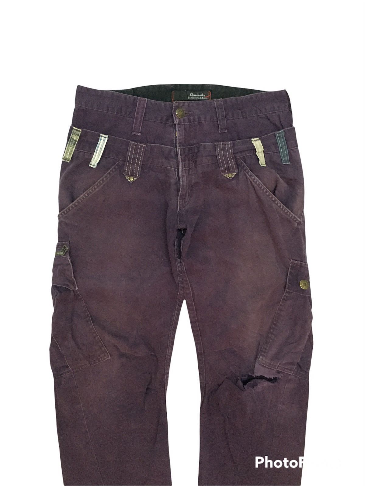 Japanese Brand Hardcrafed Double Waist Faded Purple Thrashed Cargo Size US 30 / EU 46 - 1 Thumbnail