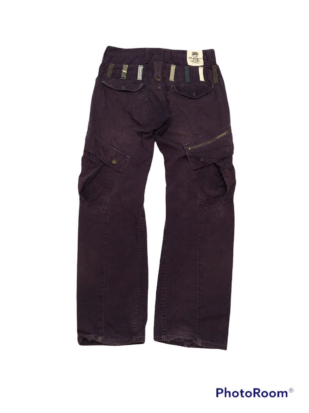 Japanese Brand Hardcrafed Double Waist Faded Purple Thrashed Cargo Size US 30 / EU 46 - 2 Thumbnail