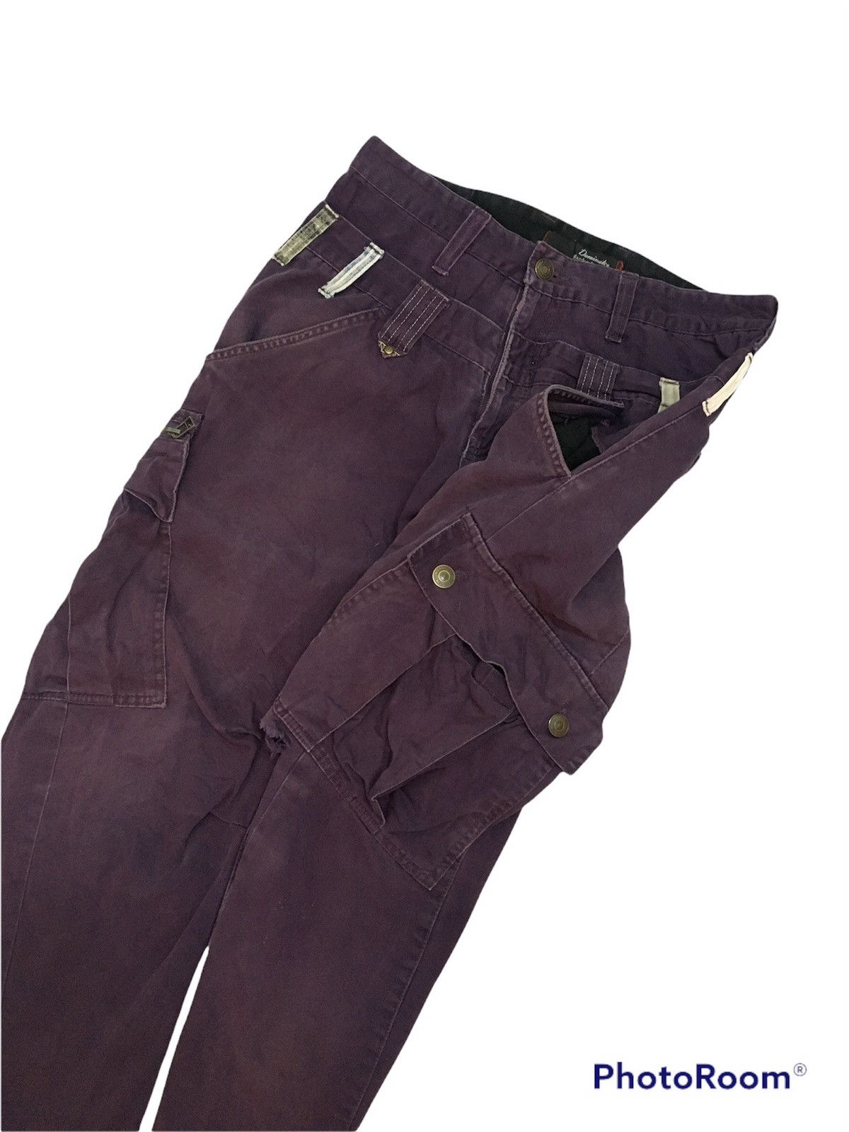 Japanese Brand Hardcrafed Double Waist Faded Purple Thrashed Cargo Size US 30 / EU 46 - 3 Thumbnail