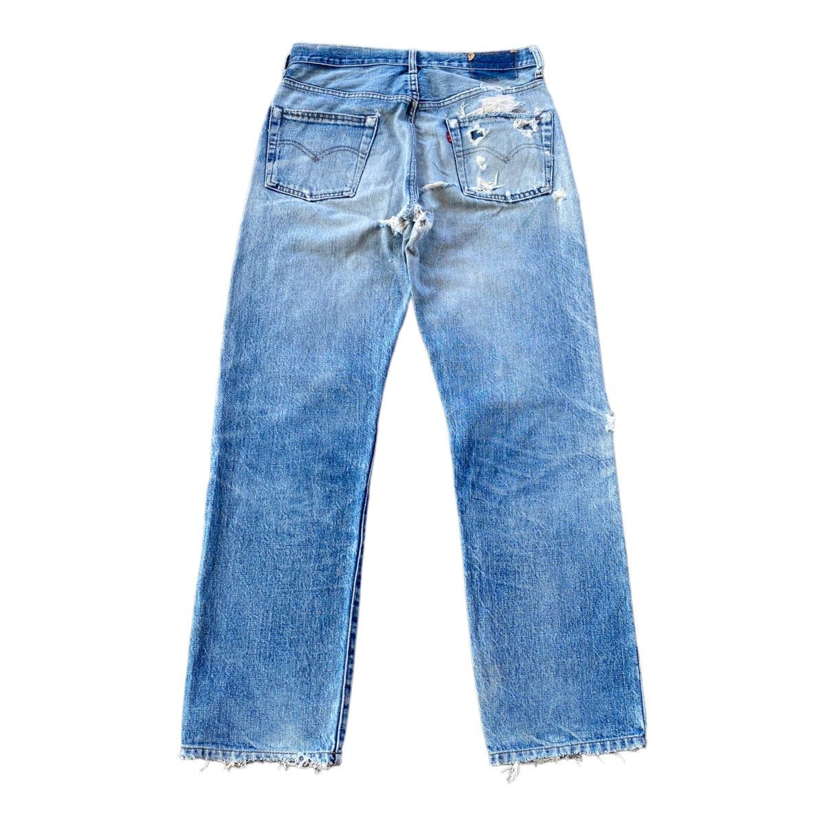 Levi's 🔥LEVIS BIG E SELVEDGE 501 DISTRESSED DENIM JEANS Size US 31 - 2 Thumbnail