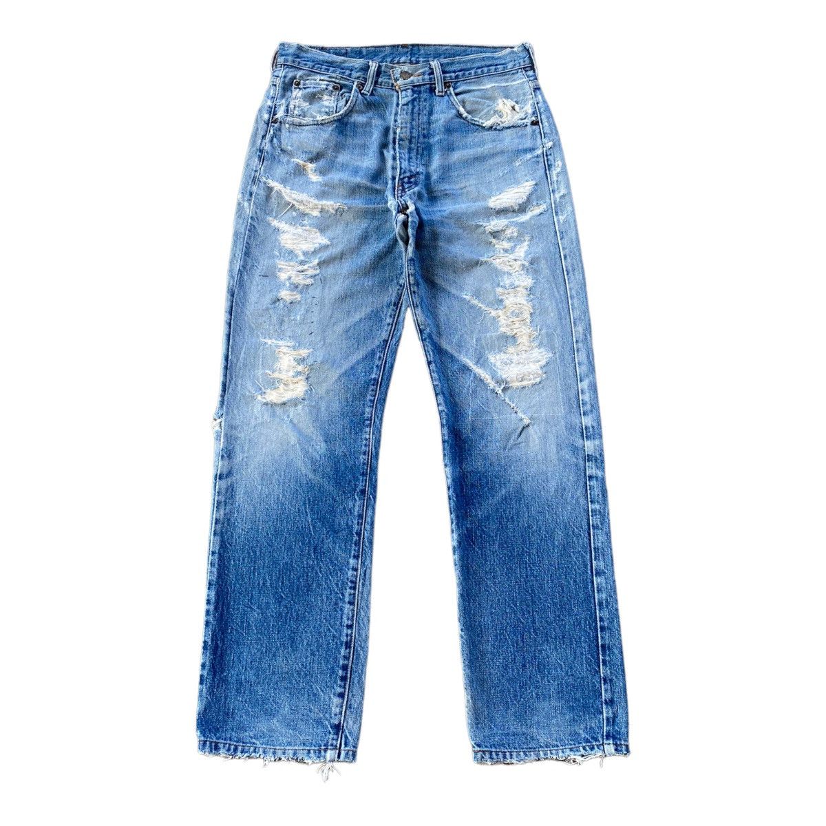 Levi's 🔥LEVIS BIG E SELVEDGE 501 DISTRESSED DENIM JEANS Size US 31 - 1 Thumbnail