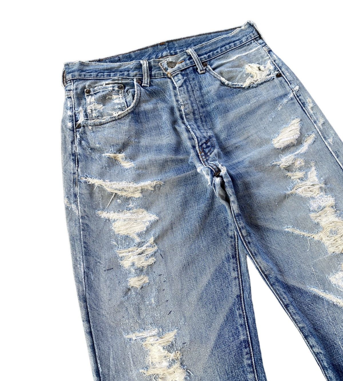 Levi's 🔥LEVIS BIG E SELVEDGE 501 DISTRESSED DENIM JEANS Size US 31 - 5 Thumbnail