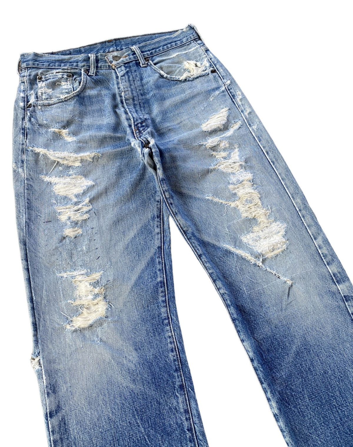 Levi's 🔥LEVIS BIG E SELVEDGE 501 DISTRESSED DENIM JEANS Size US 31 - 3 Thumbnail