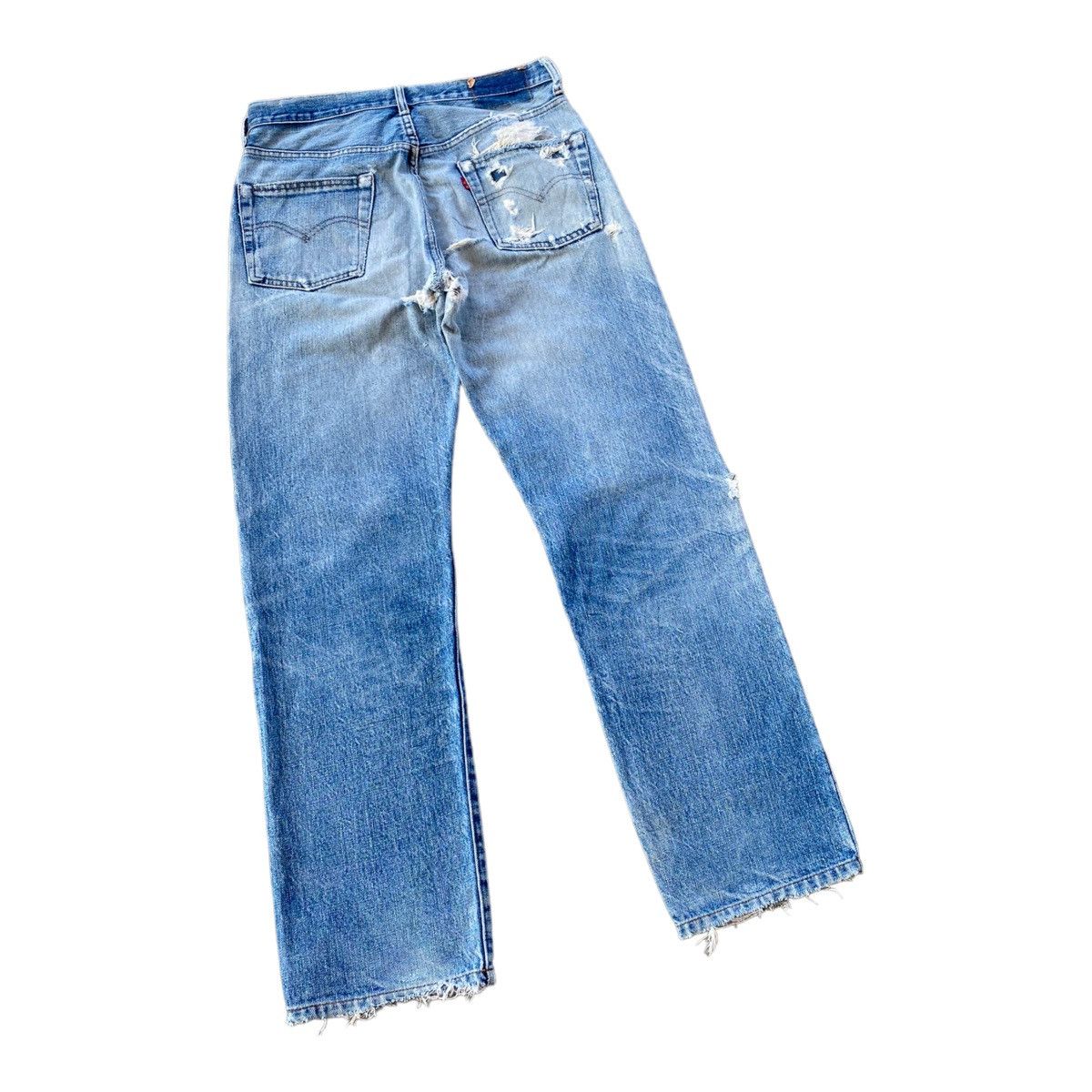 Levi's 🔥LEVIS BIG E SELVEDGE 501 DISTRESSED DENIM JEANS Size US 31 - 11 Thumbnail