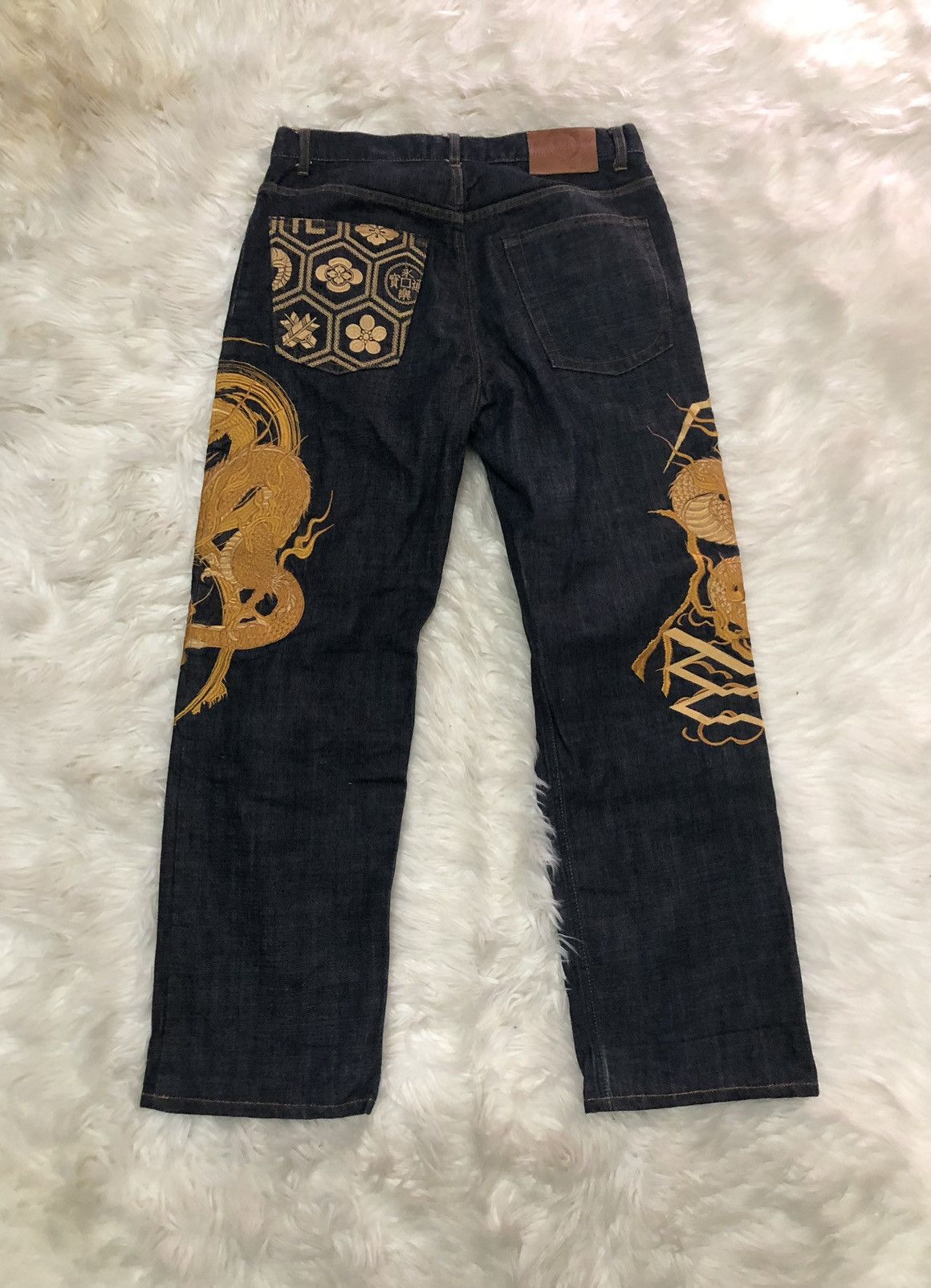 Japanese Brand Rare!Kara Kuri embroidered dragon jeans Size US 34 / EU 50 - 5 Thumbnail
