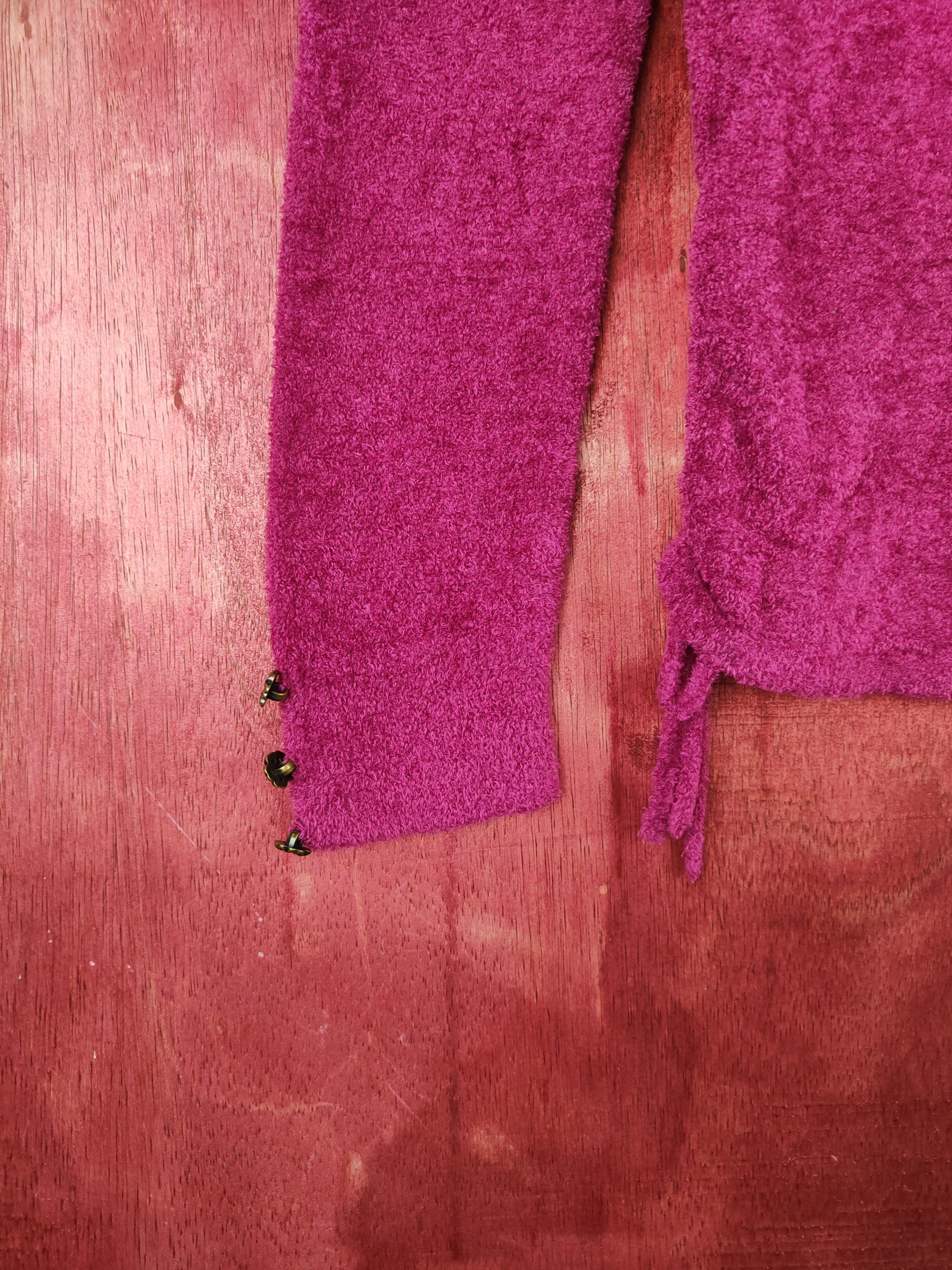 Homespun Knitwear × Japanese Brand Lyon Magenta Fur Mohair shaggy Sweatshirts #S809 Size S / US 4 / IT 40 - 4 Thumbnail