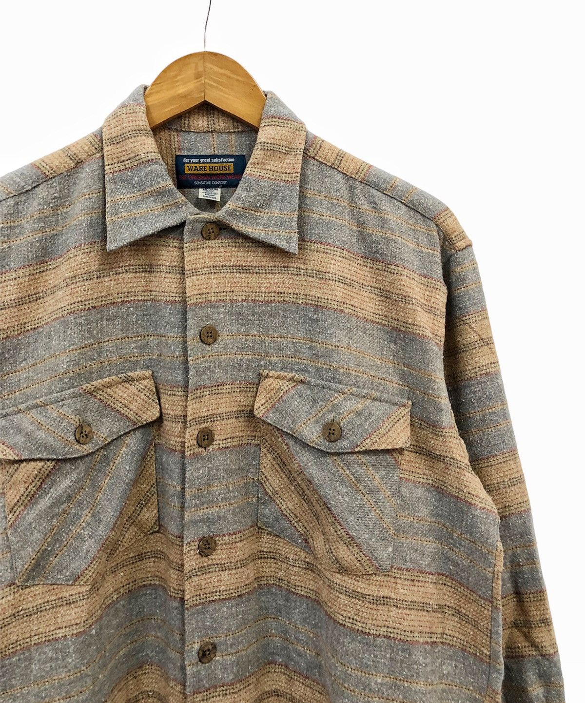 Warehouse & Co. 90's Warehouse Japan mixed blend double pocket shirt Size US L / EU 52-54 / 3 - 9 Thumbnail