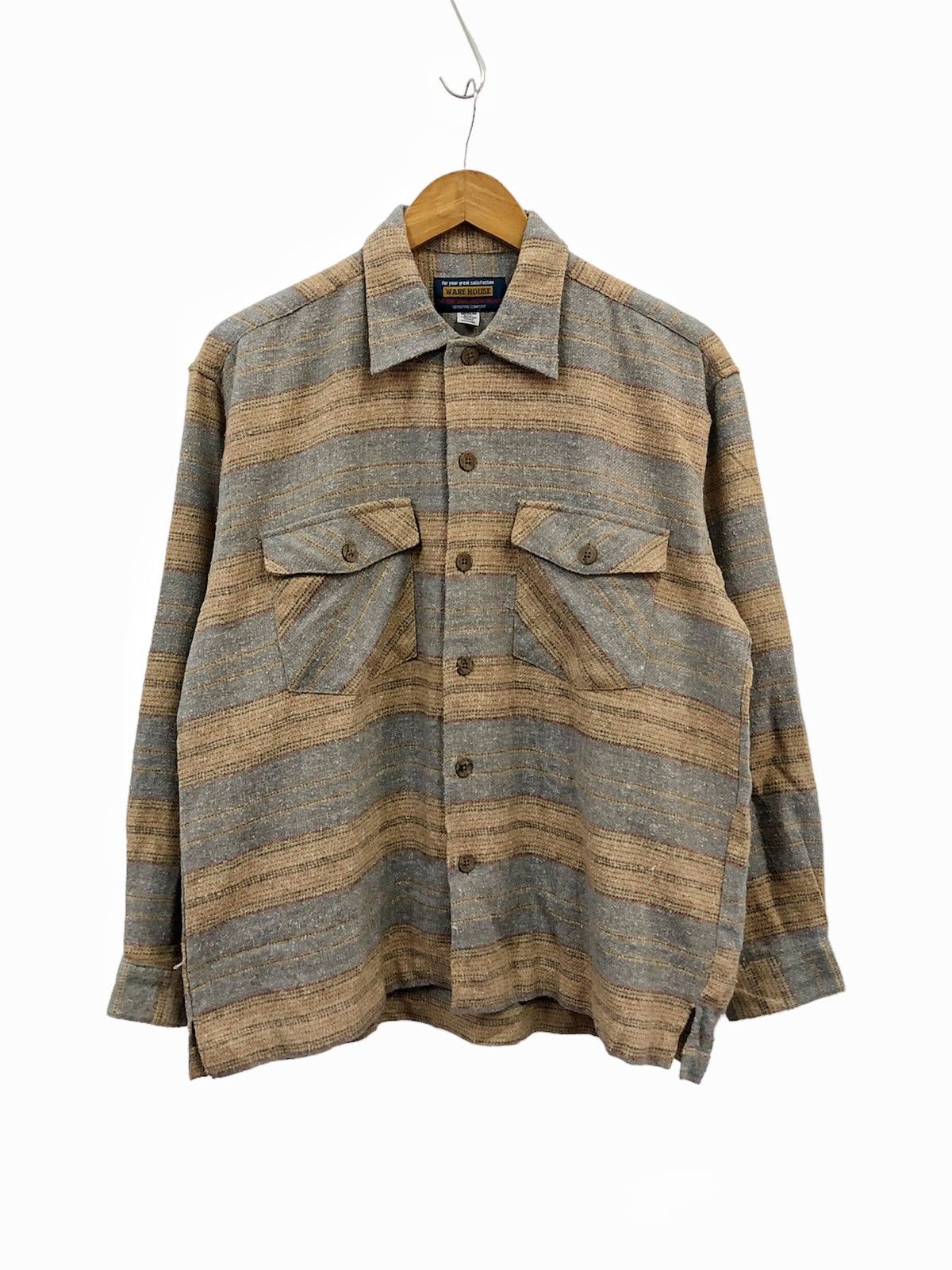 Warehouse & Co. 90's Warehouse Japan mixed blend double pocket shirt Size US L / EU 52-54 / 3 - 6 Thumbnail