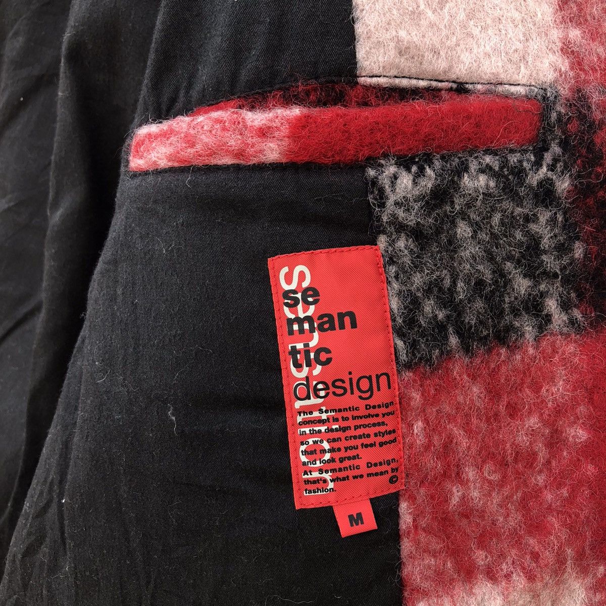 Japanese Brand MOHAIR JACKET TARTAN DESIGN BY SEMANTIC DESIGN RARE COLOUR Size US M / EU 48-50 / 2 - 11 Thumbnail