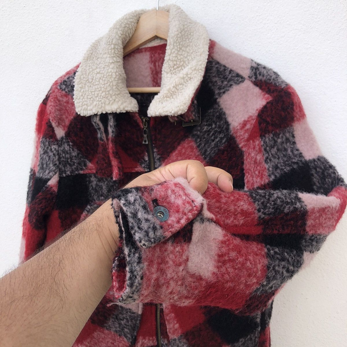 Japanese Brand MOHAIR JACKET TARTAN DESIGN BY SEMANTIC DESIGN RARE COLOUR Size US M / EU 48-50 / 2 - 9 Thumbnail