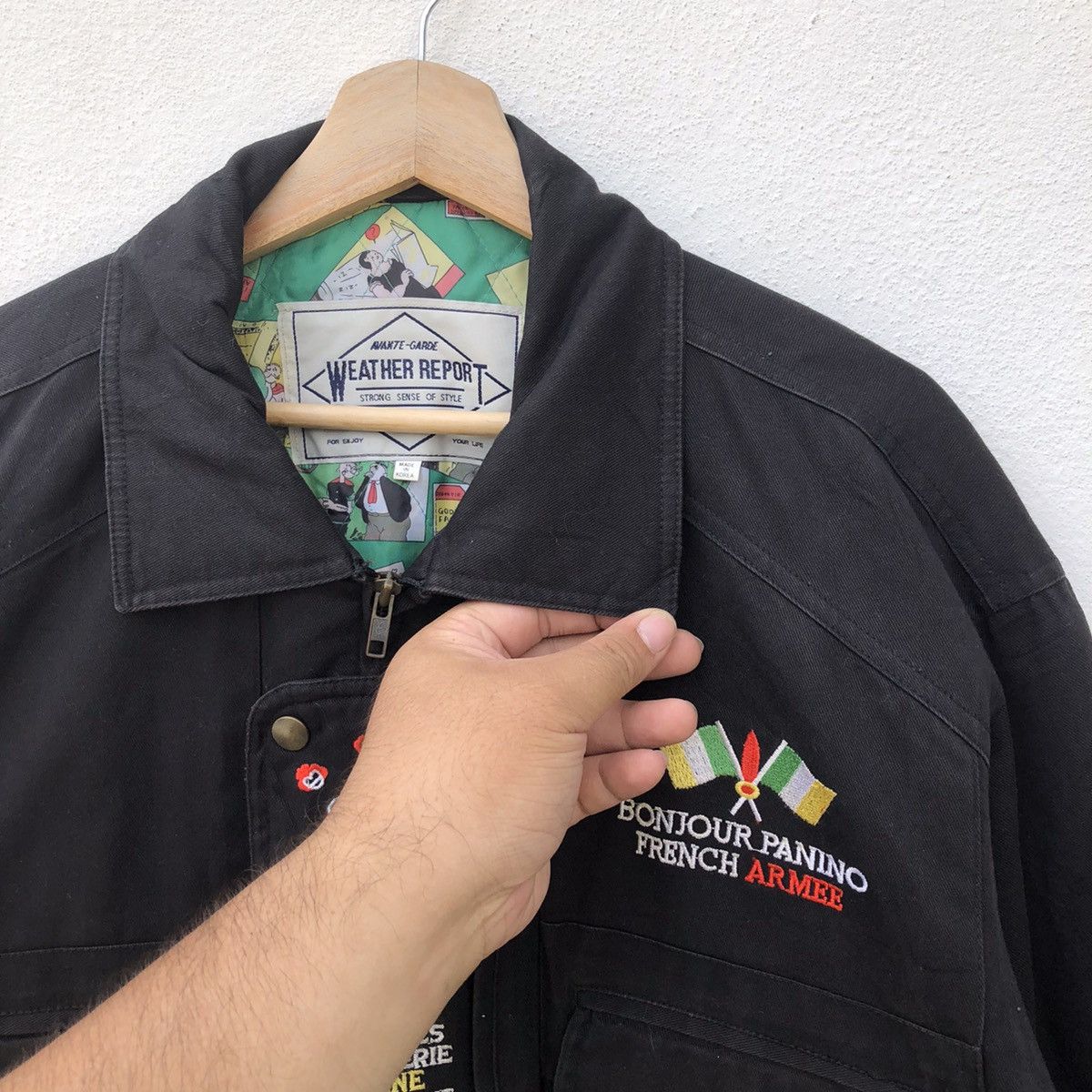 Japanese Brand RARE LINING BOMBER JACKET AVANT GARDE WEATHER REPORT Size US M / EU 48-50 / 2 - 8 Thumbnail