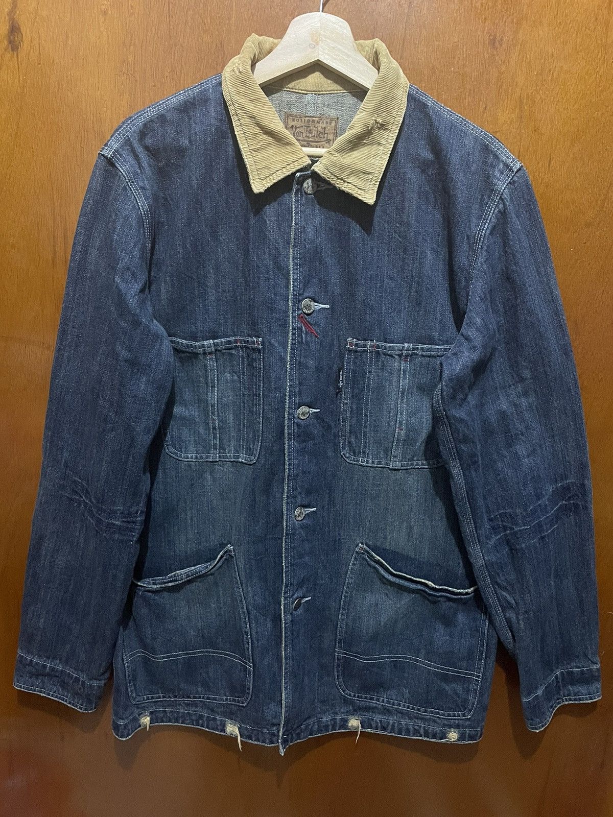 Von Dutch Vintage Von Dutch Workers Distressed Denim Jackets Size US M / EU 48-50 / 2 - 1 Thumbnail