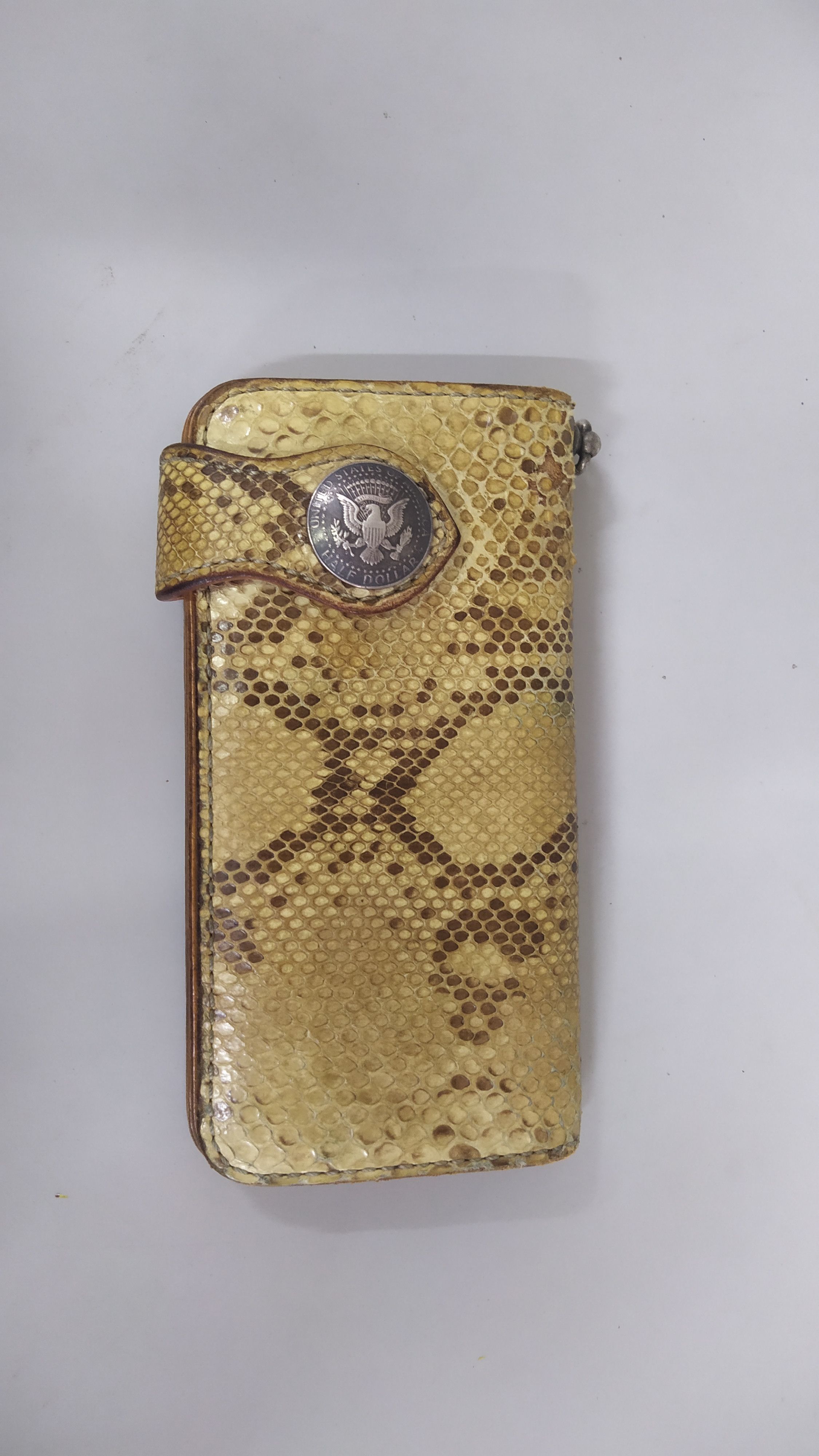Genuine Leather Funny python long wallet Rare vintage Size ONE SIZE - 1 Thumbnail