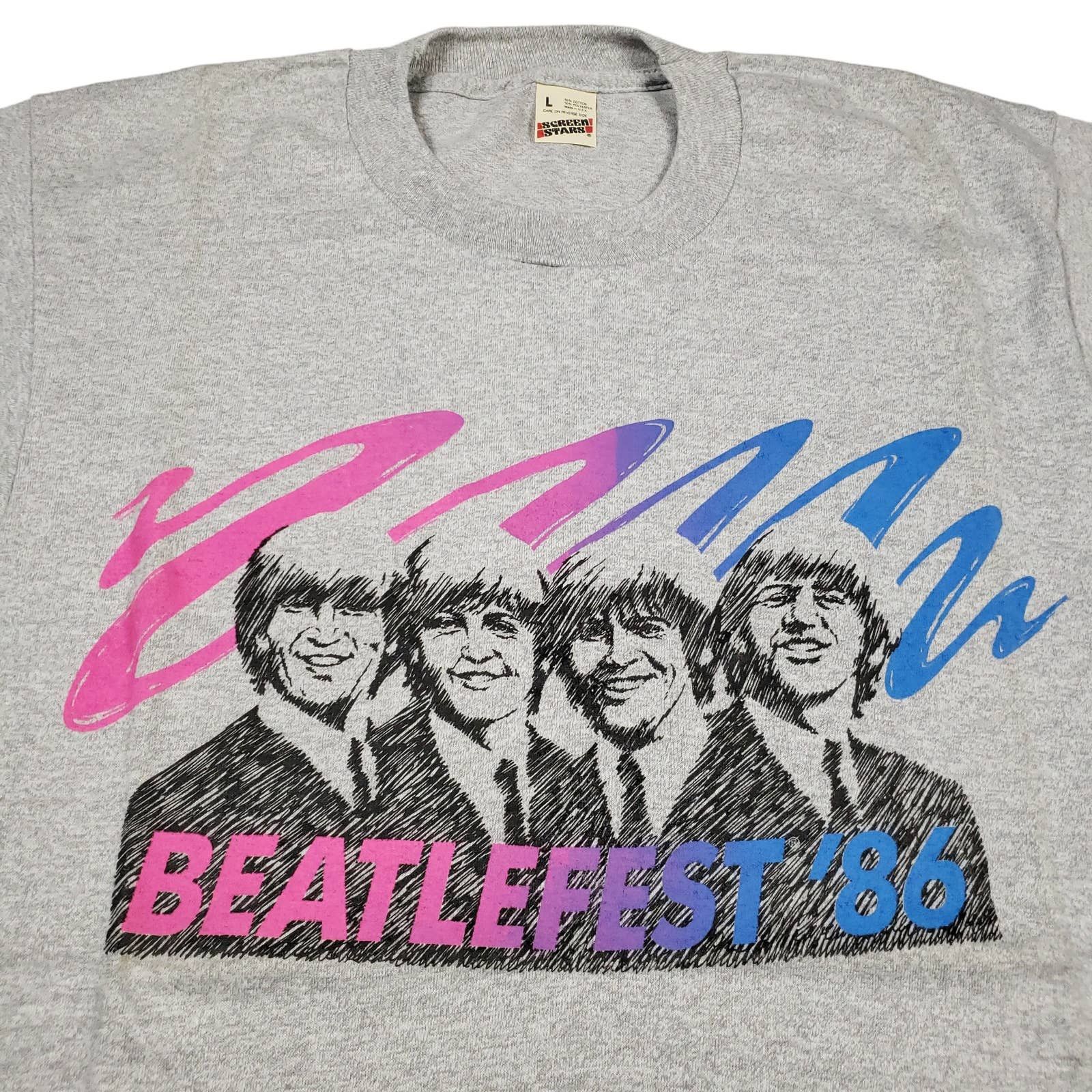 Screen Stars Vintage 1986 Beatlefest T-shirt L The Beatles 80s 