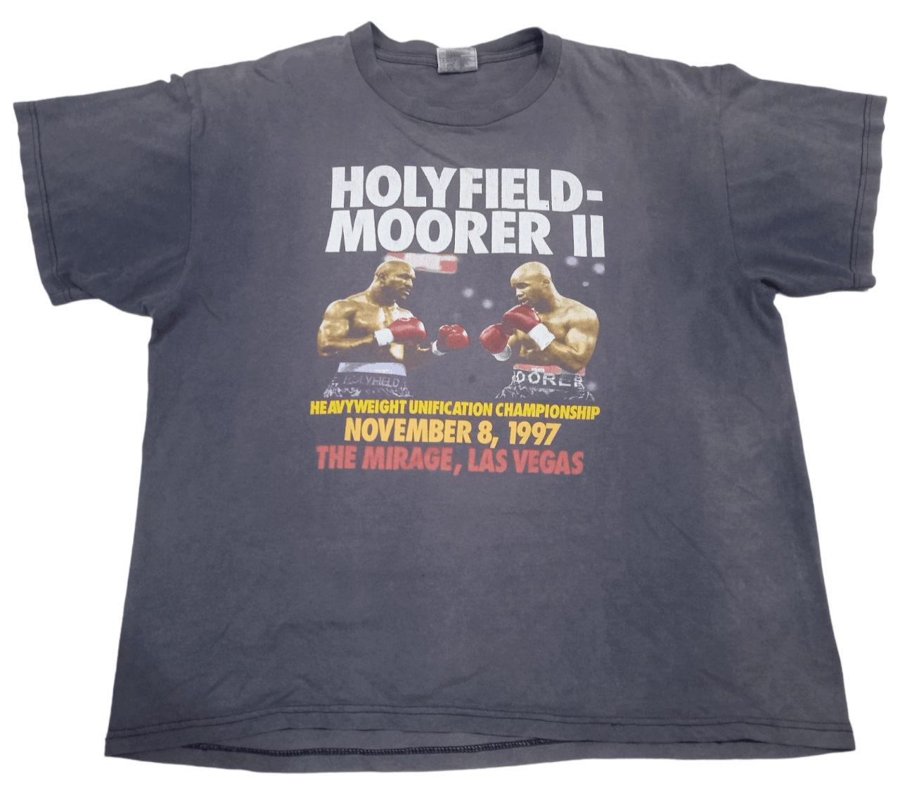 Pre-owned Vintage 90's Holyfield Vs Moore Boxing T-shirt In Black