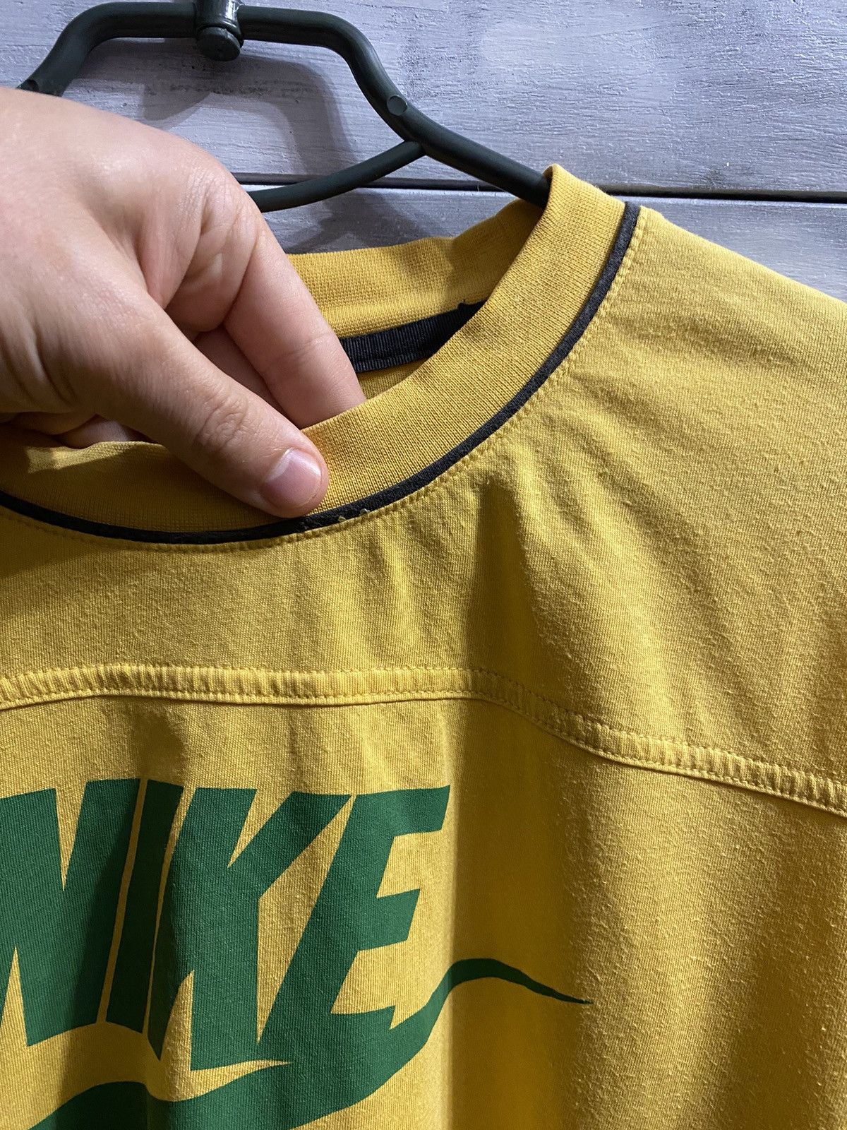 Vintage Rare Vintage T-Shirt Nike Big Logo Swoosh Drill Y2K style. Size US XL / EU 56 / 4 - 3 Thumbnail