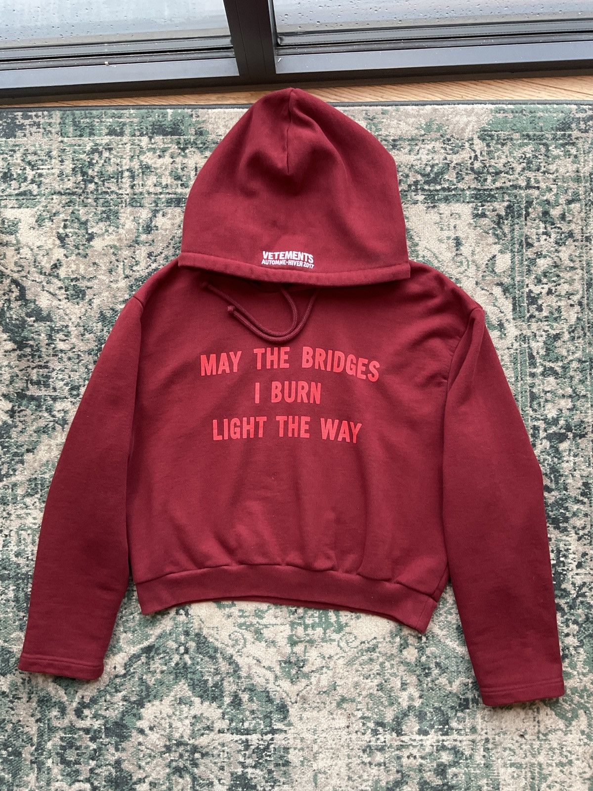 Vetements may the hot sale bridges i burn hoodie