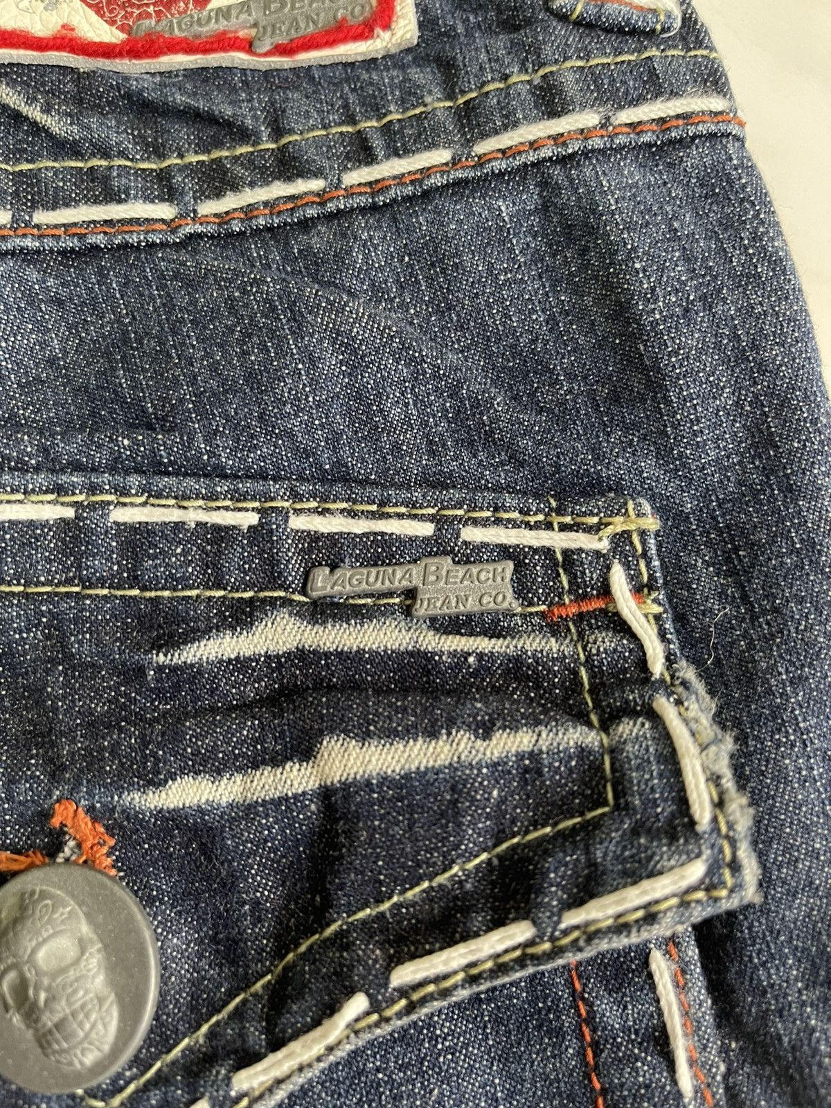 Vintage Vintage Laguna Beach Denim Skull Jeans Made In USA Size US 32 / EU 48 - 5 Thumbnail