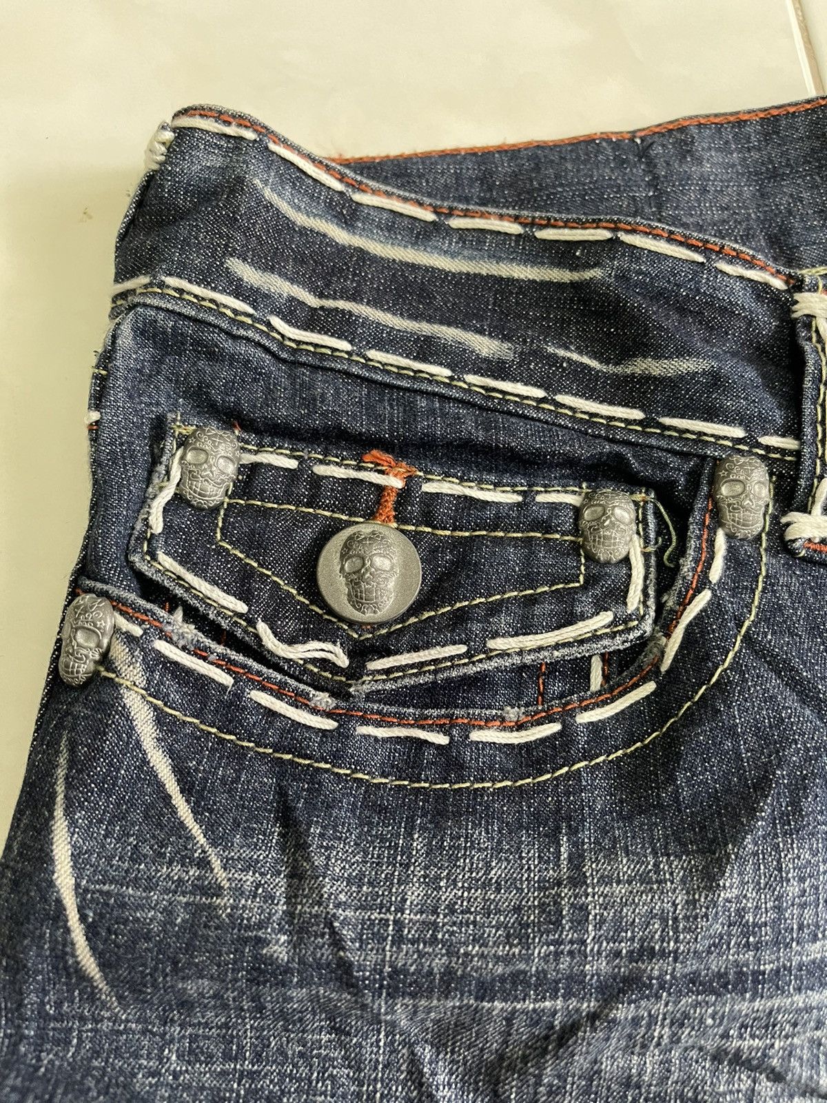 Vintage Vintage Laguna Beach Denim Skull Jeans Made In USA Size US 32 / EU 48 - 6 Thumbnail