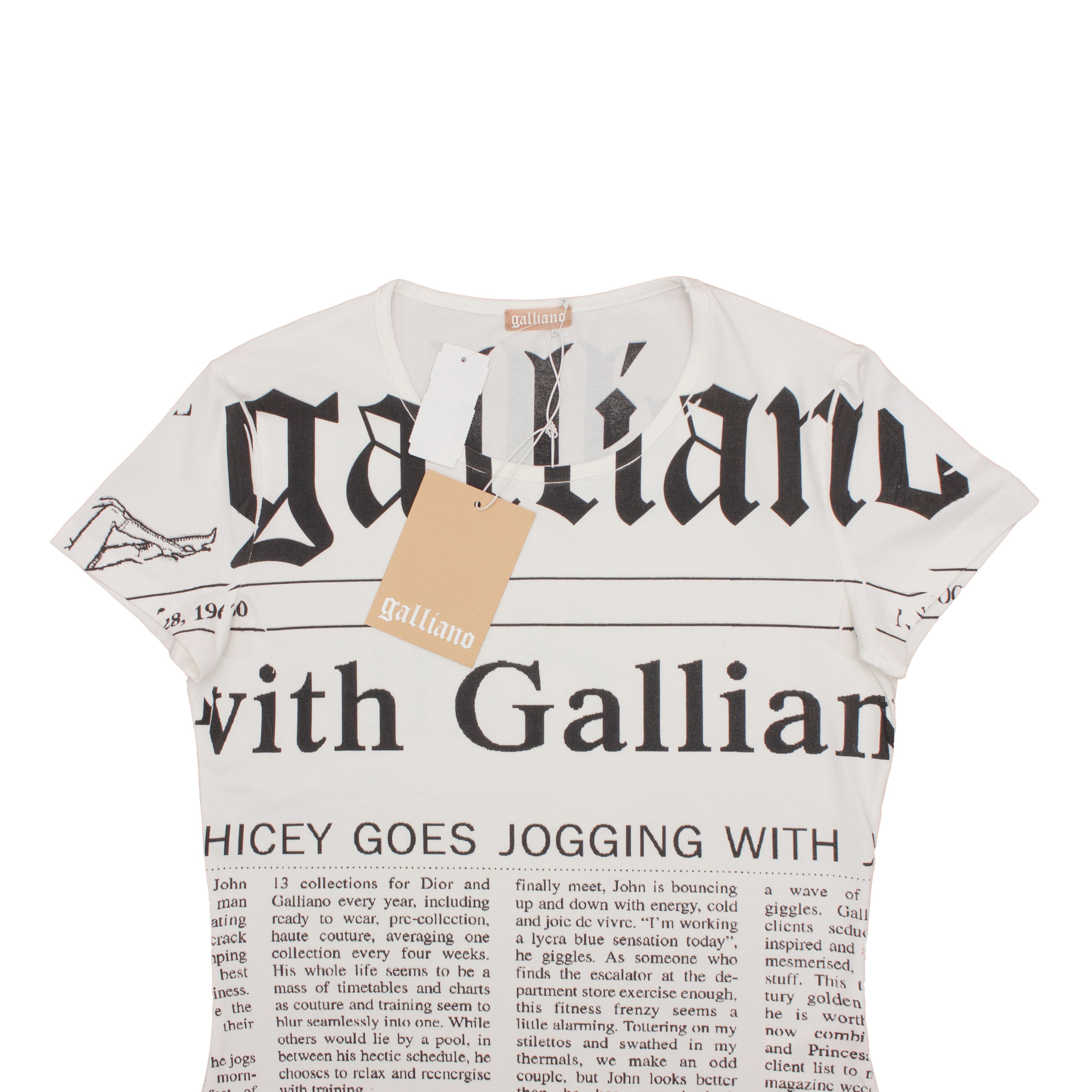 BNWT John Galliano All Over Newspaper Gazette T-Shirt