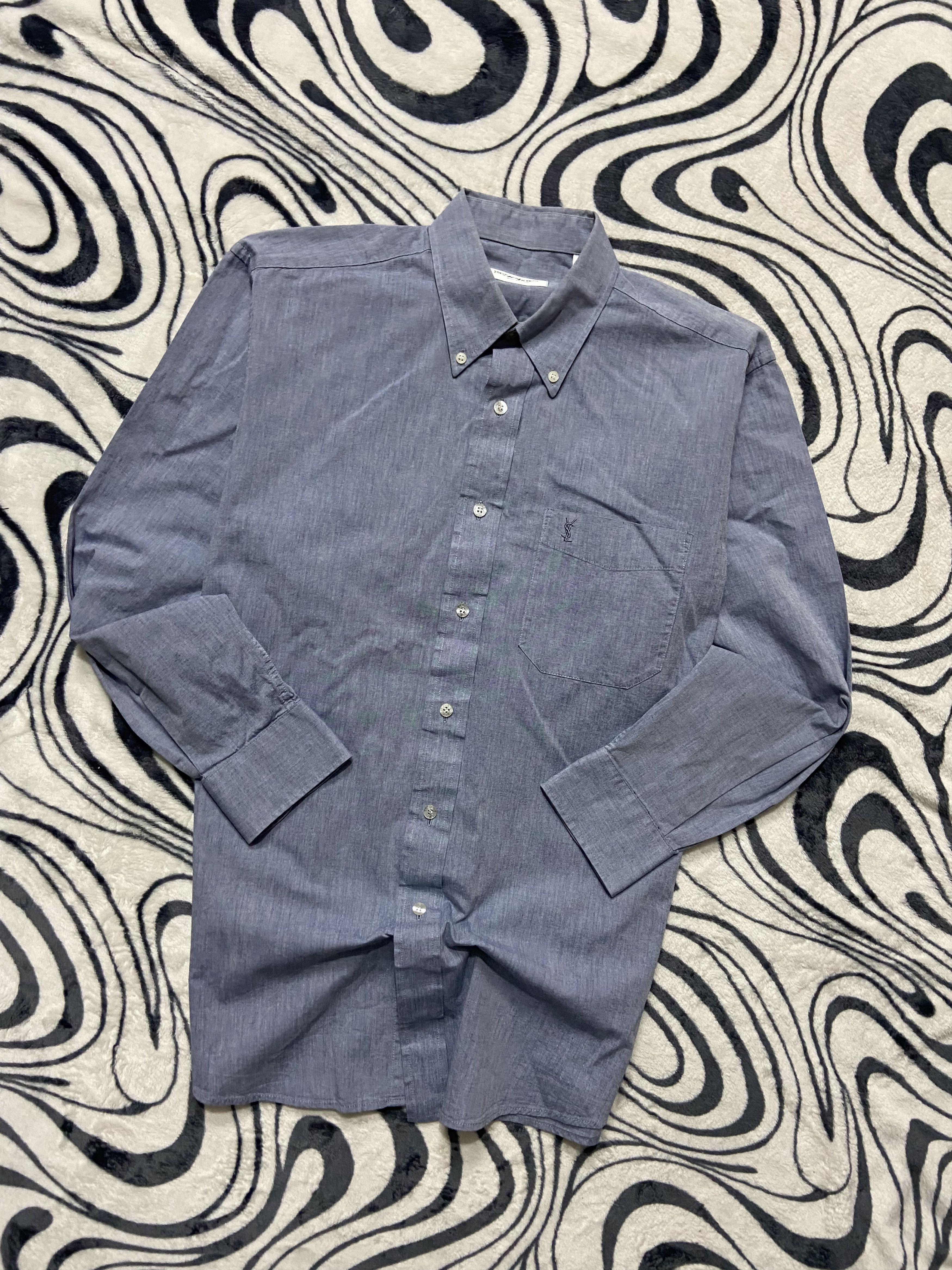 Yves Saint Laurent Yves Saint Laurent YSL Mens Long Sleeve Shirt Size US L / EU 52-54 / 3 - 1 Thumbnail
