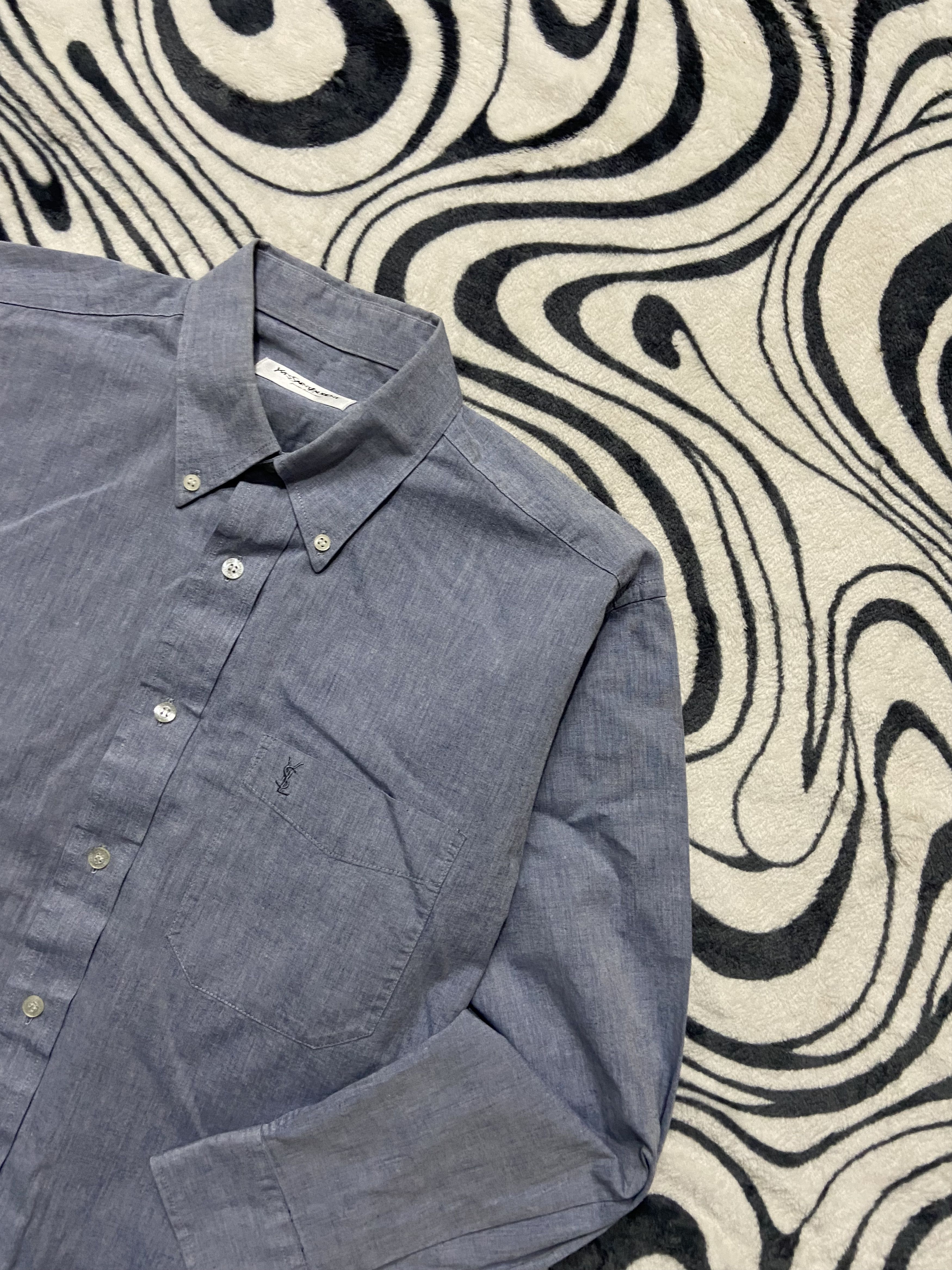 Yves Saint Laurent Yves Saint Laurent YSL Mens Long Sleeve Shirt Size US L / EU 52-54 / 3 - 2 Thumbnail