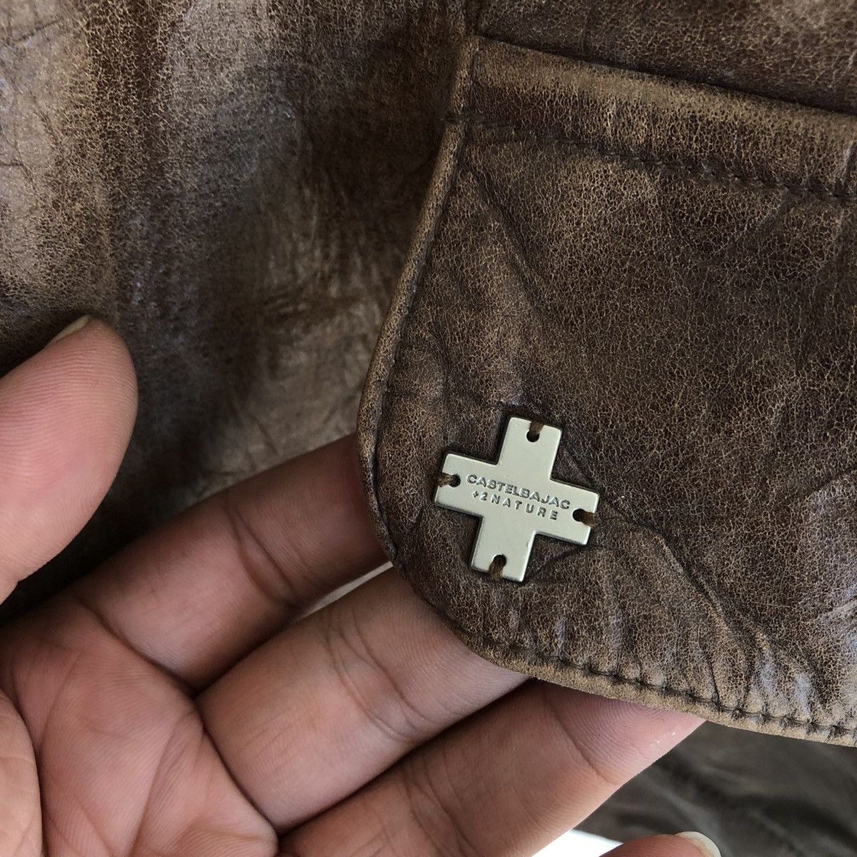Japanese Brand VINTAGE CASTELBAJAC +2 NATURE BIG LOGO SOFT LEATHER Size US L / EU 52-54 / 3 - 8 Thumbnail
