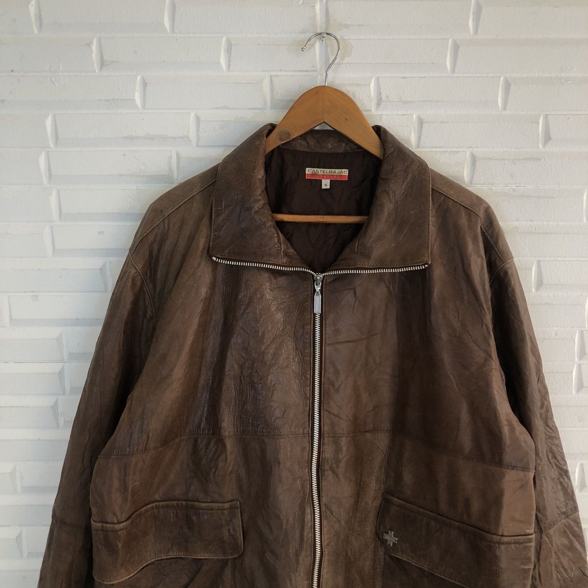 Japanese Brand VINTAGE CASTELBAJAC +2 NATURE BIG LOGO SOFT LEATHER Size US L / EU 52-54 / 3 - 4 Thumbnail