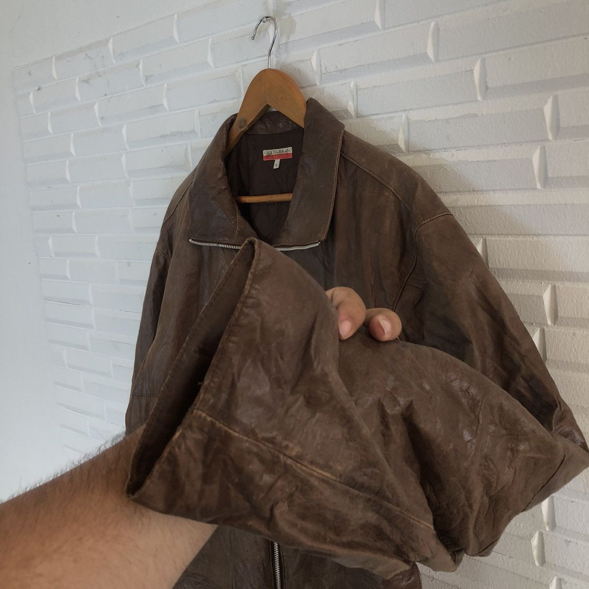 Japanese Brand VINTAGE CASTELBAJAC +2 NATURE BIG LOGO SOFT LEATHER Size US L / EU 52-54 / 3 - 7 Thumbnail