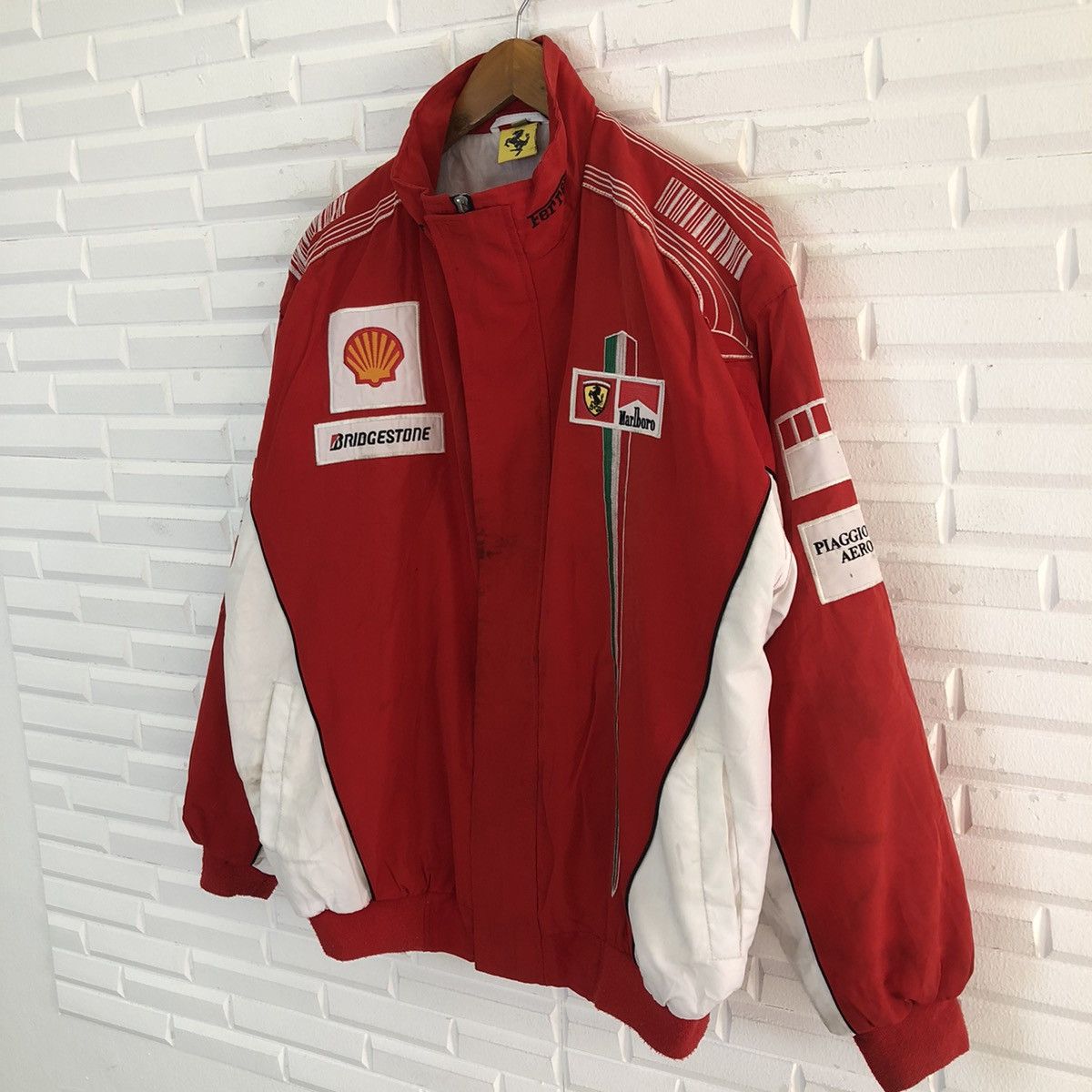 Japanese Brand VINTAGE RARE FERRARI BRIDGESTONE ZIPPER JACKET FULL PATCH Size US XL / EU 56 / 4 - 2 Thumbnail
