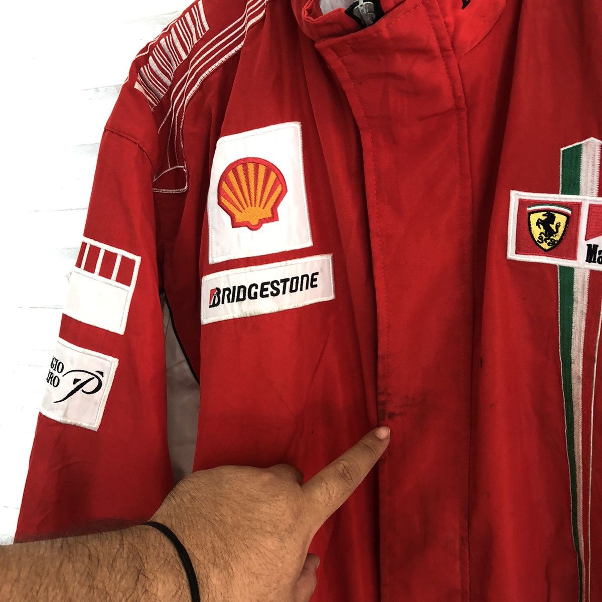 Japanese Brand VINTAGE RARE FERRARI BRIDGESTONE ZIPPER JACKET FULL PATCH Size US XL / EU 56 / 4 - 10 Thumbnail