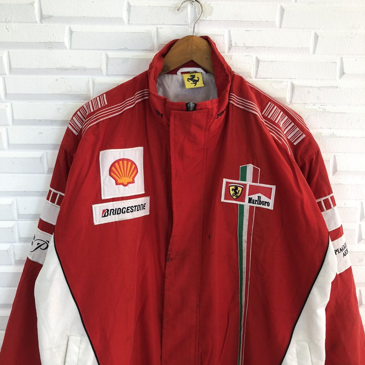 Japanese Brand VINTAGE RARE FERRARI BRIDGESTONE ZIPPER JACKET FULL PATCH Size US XL / EU 56 / 4 - 3 Thumbnail