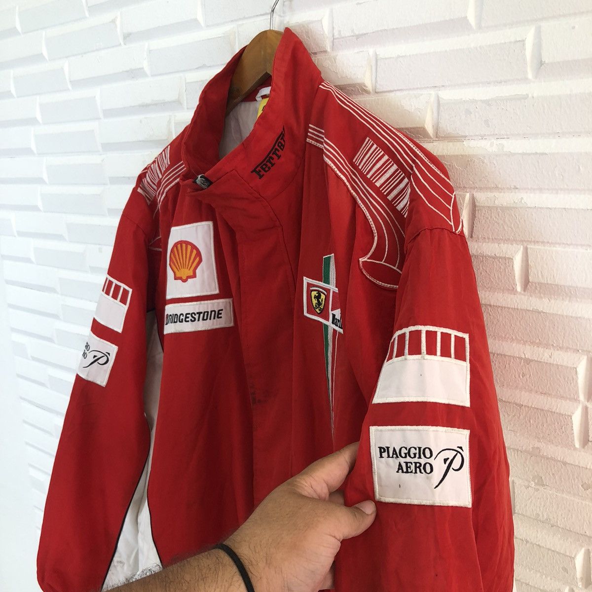 Japanese Brand VINTAGE RARE FERRARI BRIDGESTONE ZIPPER JACKET FULL PATCH Size US XL / EU 56 / 4 - 8 Thumbnail