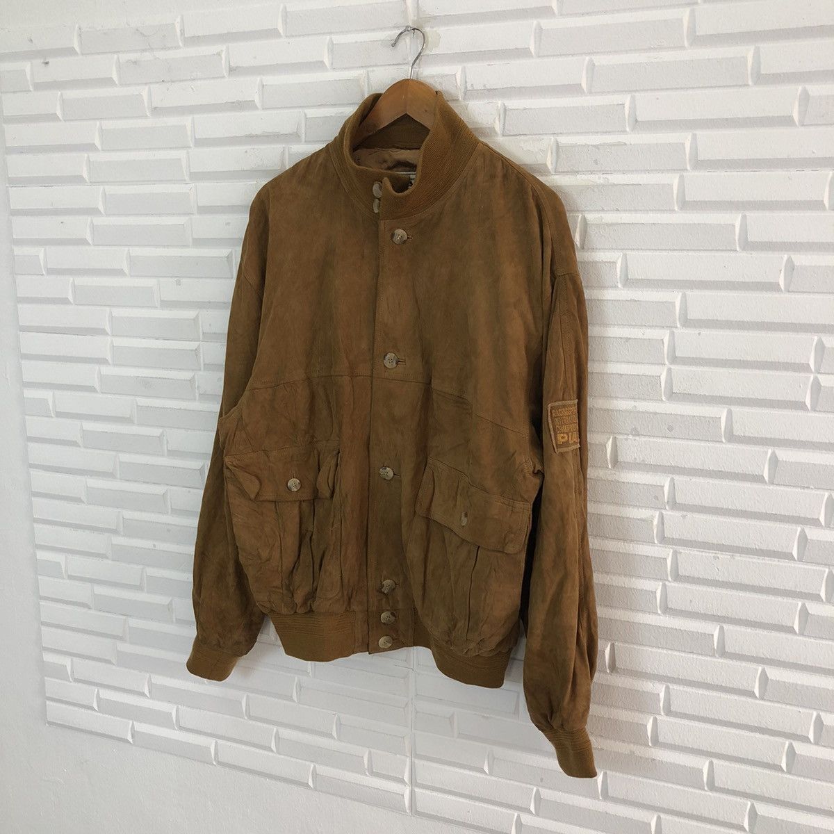 Japanese Brand VINTAGE RACING PIAA GOAT SKIN BOMBER JACKET Size US S / EU 44-46 / 1 - 2 Thumbnail