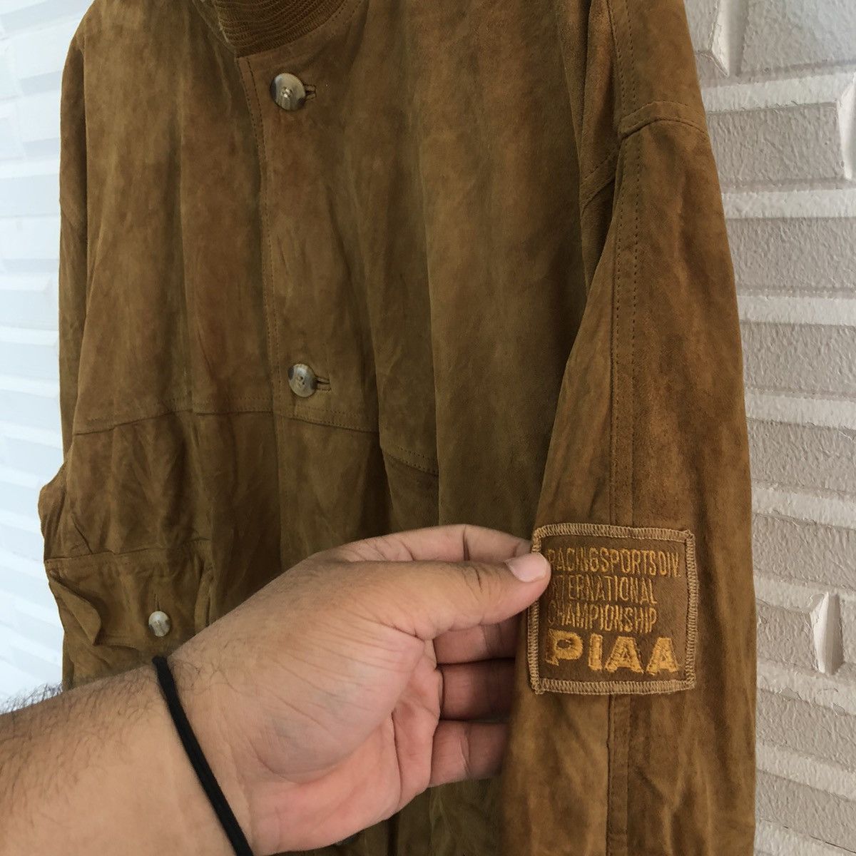 Japanese Brand VINTAGE RACING PIAA GOAT SKIN BOMBER JACKET Size US S / EU 44-46 / 1 - 6 Thumbnail