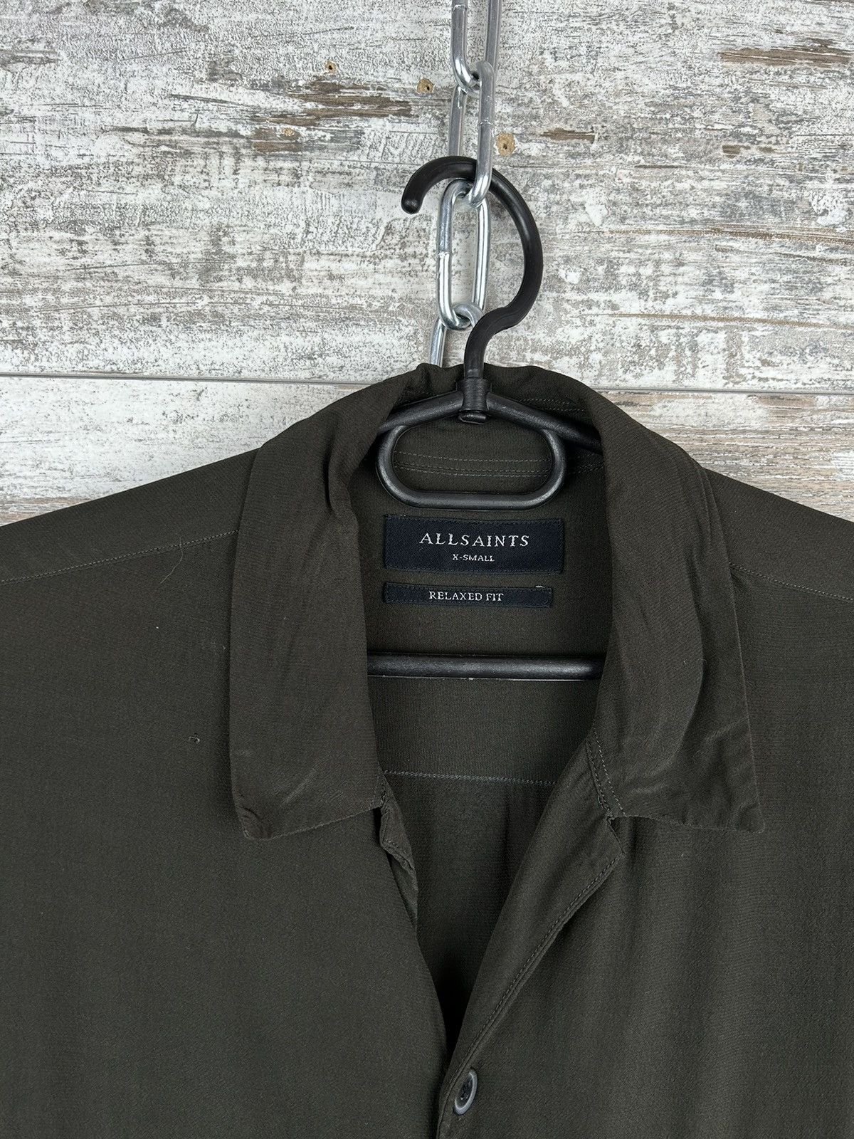 Allsaints × Japanese Brand Mens AllSaints Vestal SS Shirt olive luxury Size US S / EU 44-46 / 1 - 2 Thumbnail