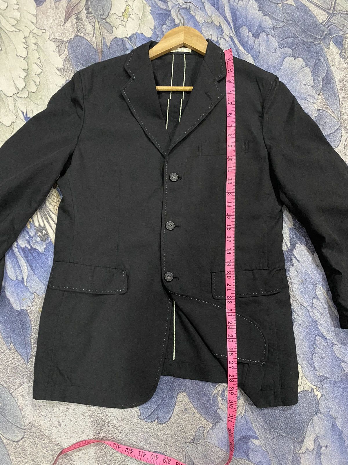 Kansai Yamamoto Vintage Kansai Yamamoto Homme Black Coat Size 40R - 10 Thumbnail