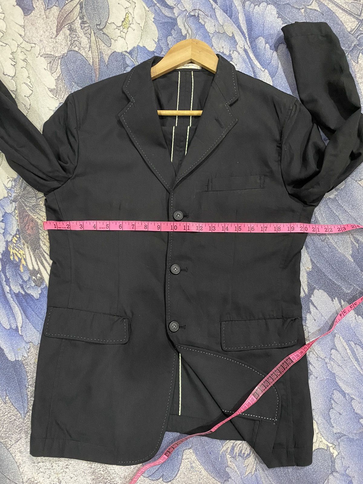 Kansai Yamamoto Vintage Kansai Yamamoto Homme Black Coat Size 40R - 11 Thumbnail