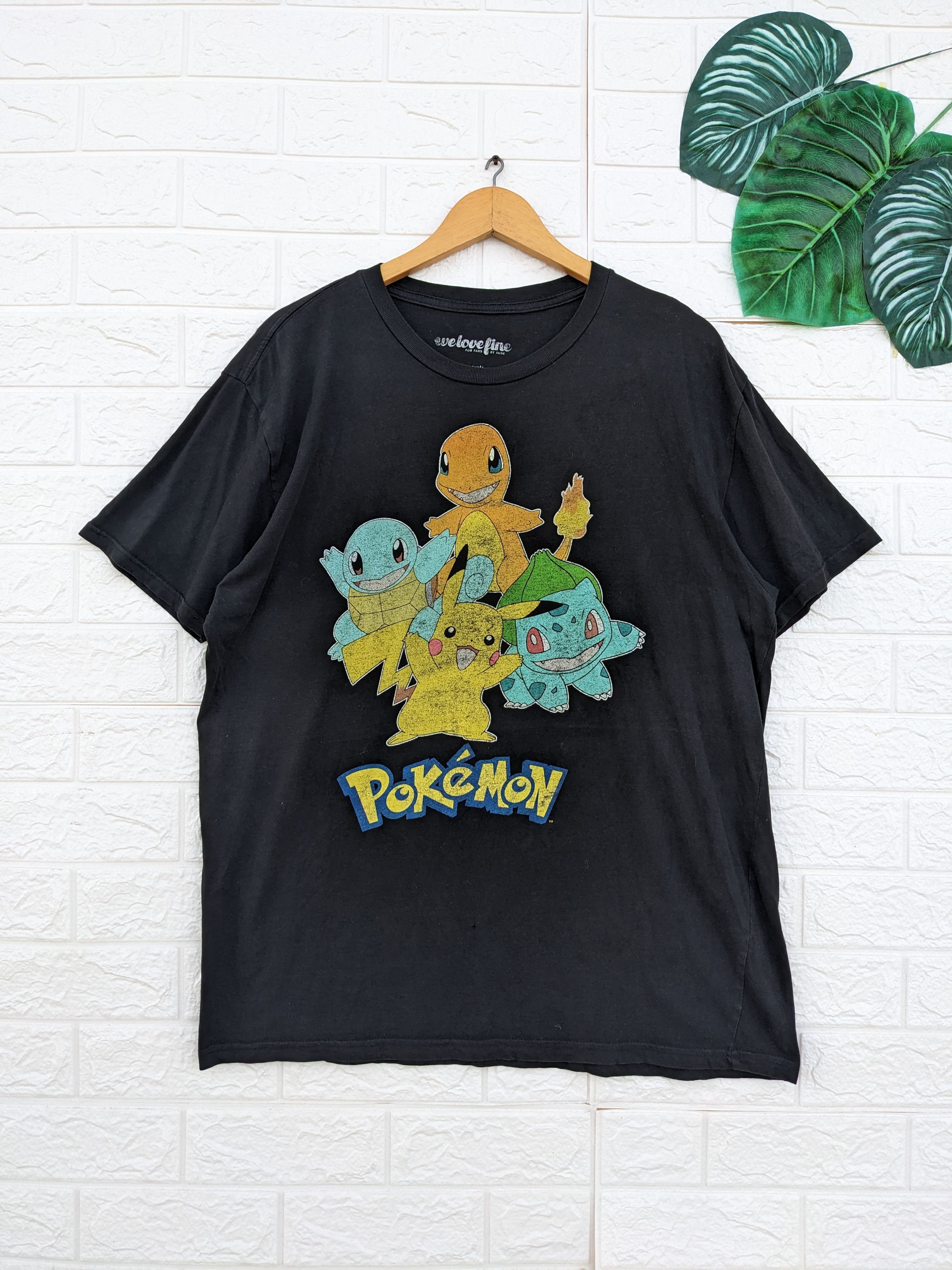 Image of Cartoon Network x Pokemon Pikachu Pokeball T-Shirt in Black, Men's (Size XL)