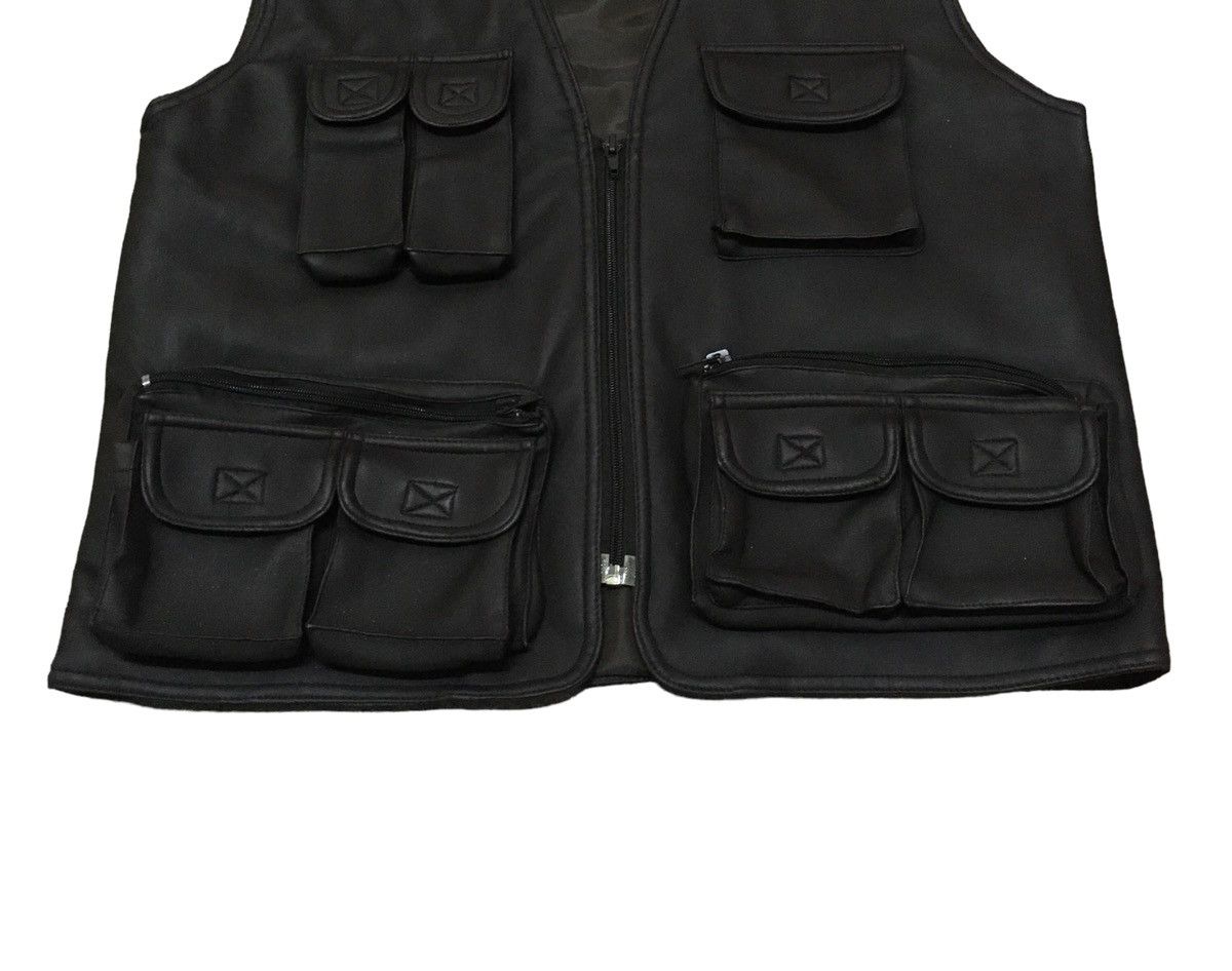 If Six Was Nine × Vintage Rare Design Vintage Brand Ruck Dam Leather Vests 1990s Size US L / EU 52-54 / 3 - 3 Thumbnail