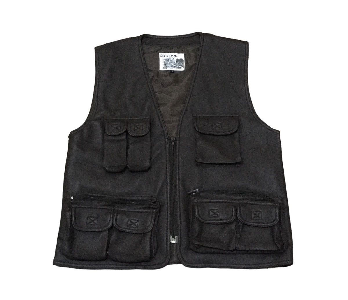 If Six Was Nine × Vintage Rare Design Vintage Brand Ruck Dam Leather Vests 1990s Size US L / EU 52-54 / 3 - 1 Thumbnail
