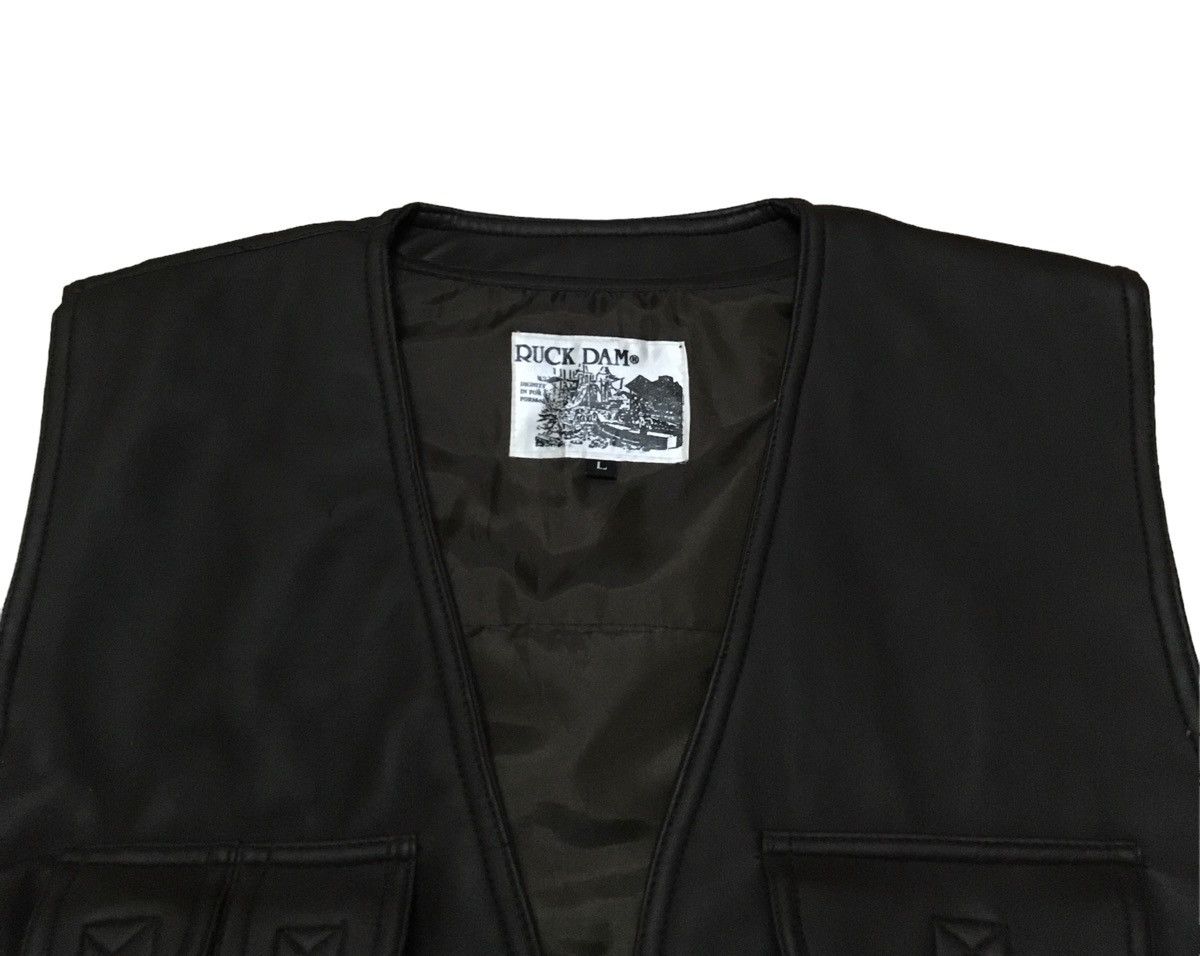 If Six Was Nine × Vintage Rare Design Vintage Brand Ruck Dam Leather Vests 1990s Size US L / EU 52-54 / 3 - 4 Thumbnail