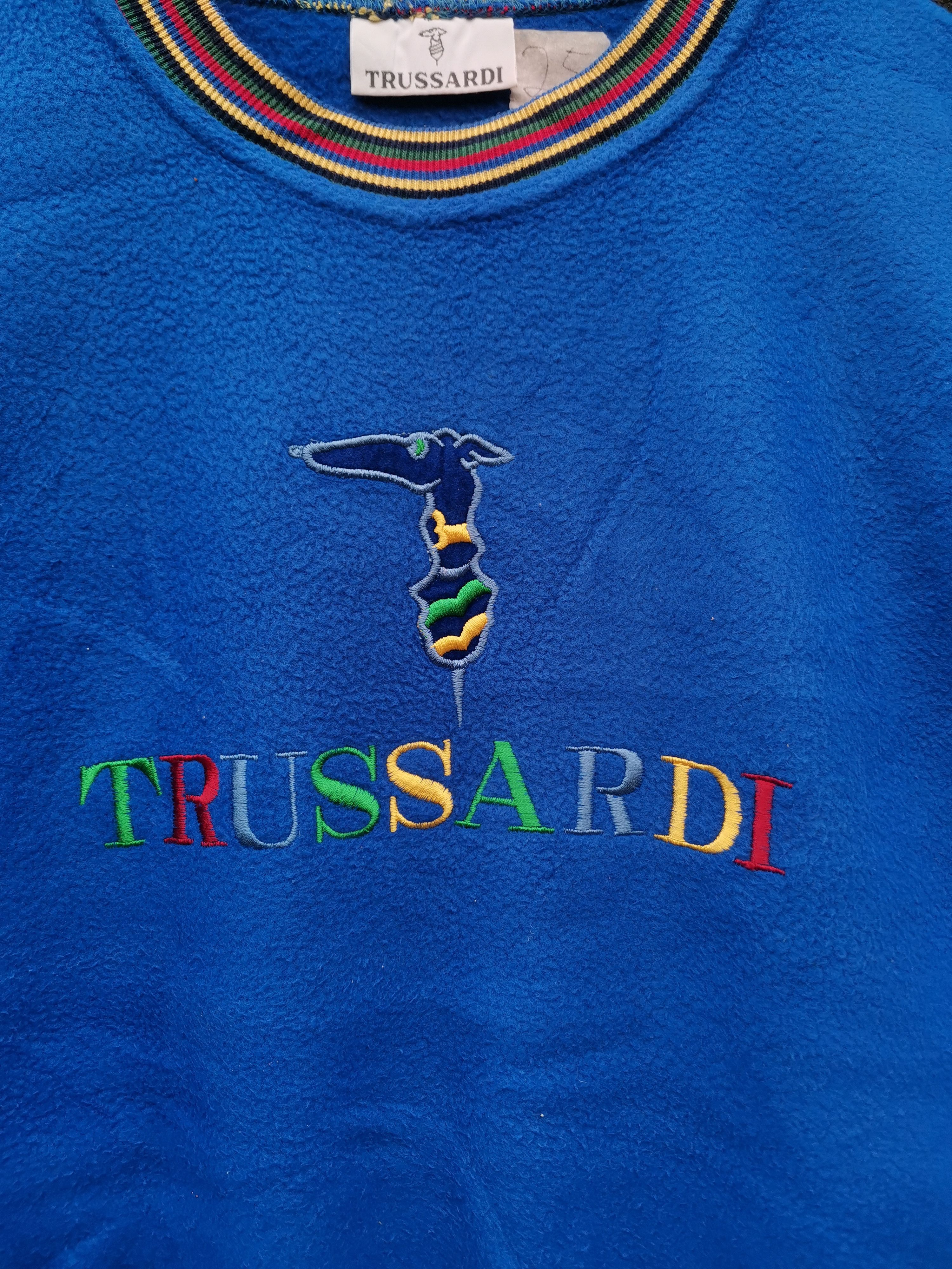 Trussardi Vintage 90s Trussardi Embroidered Fleece Crewneck Size US L / EU 52-54 / 3 - 2 Thumbnail