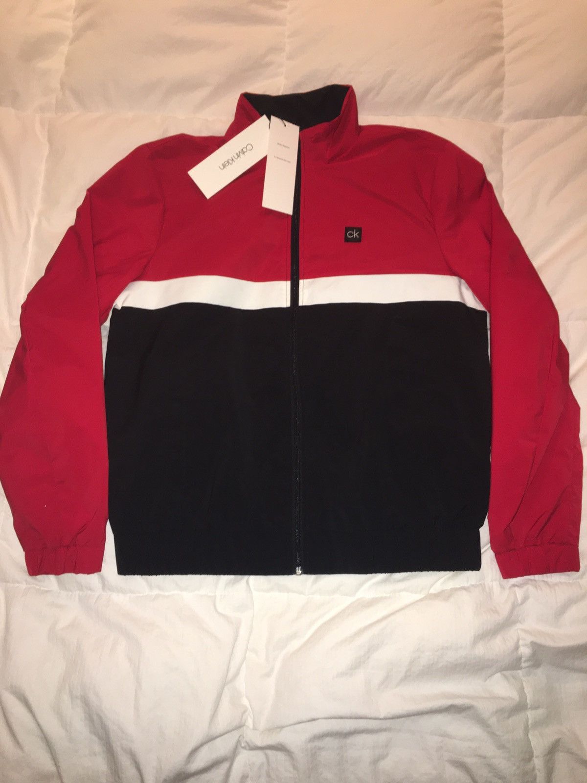 Calvin Klein Light Windbreaker Striped Jacket Size US M / EU 48-50 / 2 - 1 Thumbnail