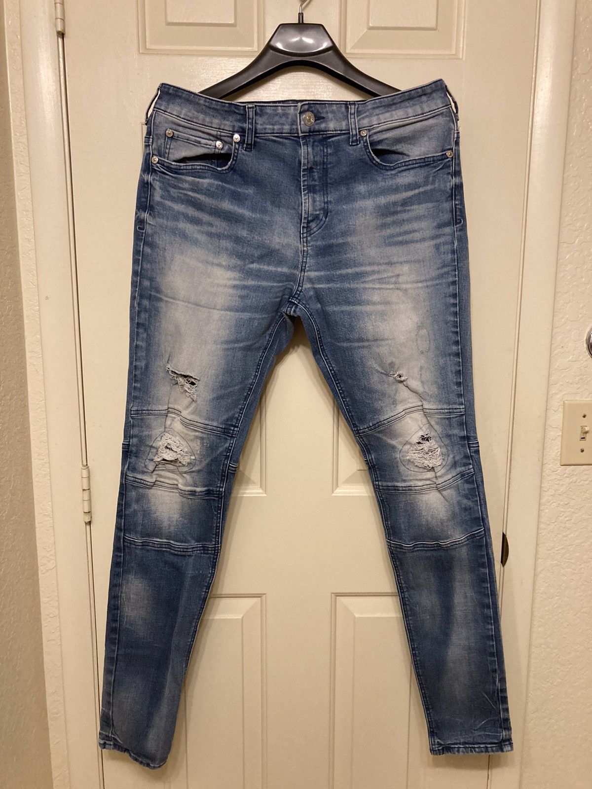 Pacsun × Vintage Pacsun Stacked Skinny Active Stretch Distressed Denim Jean Size US 34 / EU 50 - 1 Thumbnail