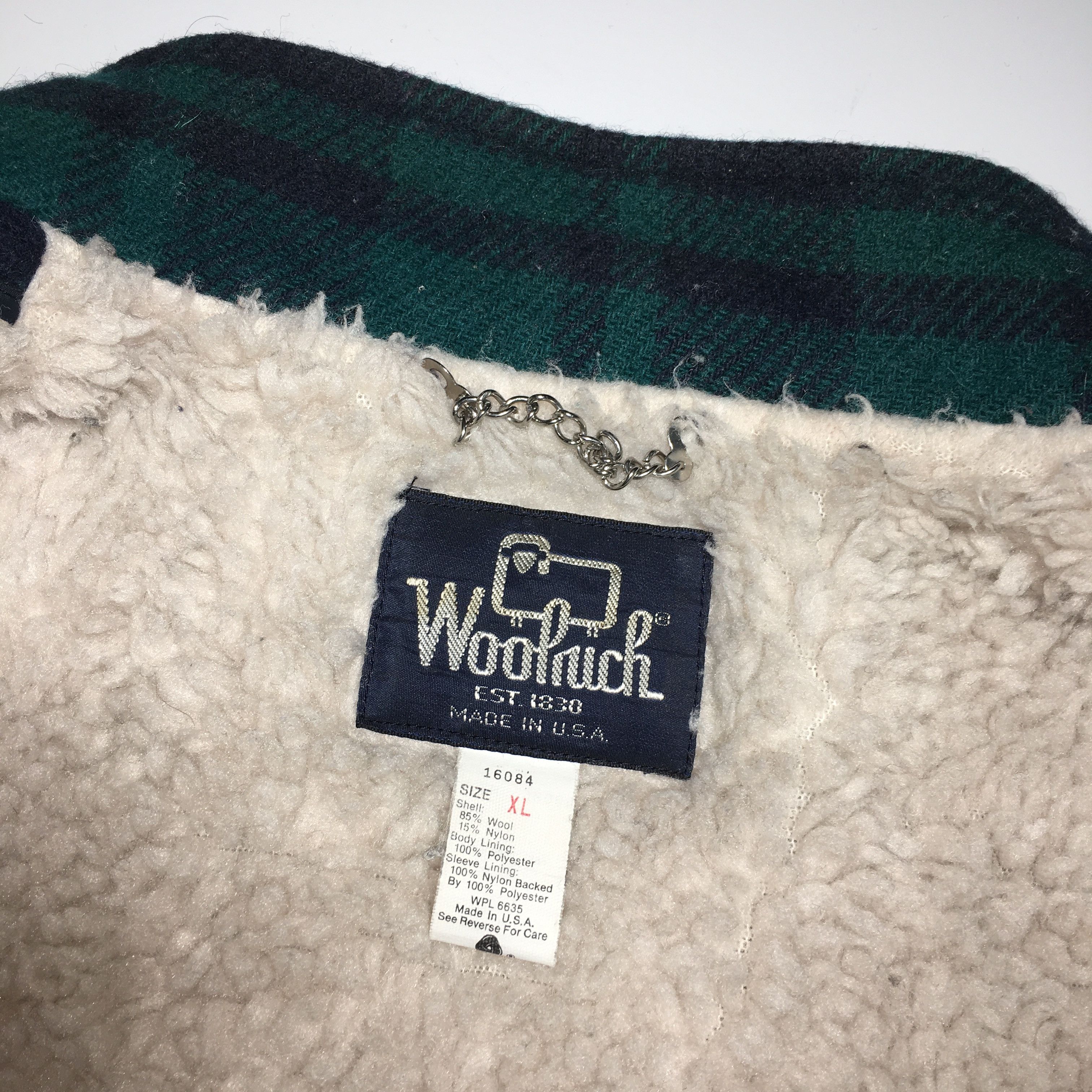 Vintage × Woolrich Woolen Mills Wollrich Vintage 80s Made in USA Plaid Wool Sherpa Jacket Size US M / EU 48-50 / 2 - 7 Thumbnail