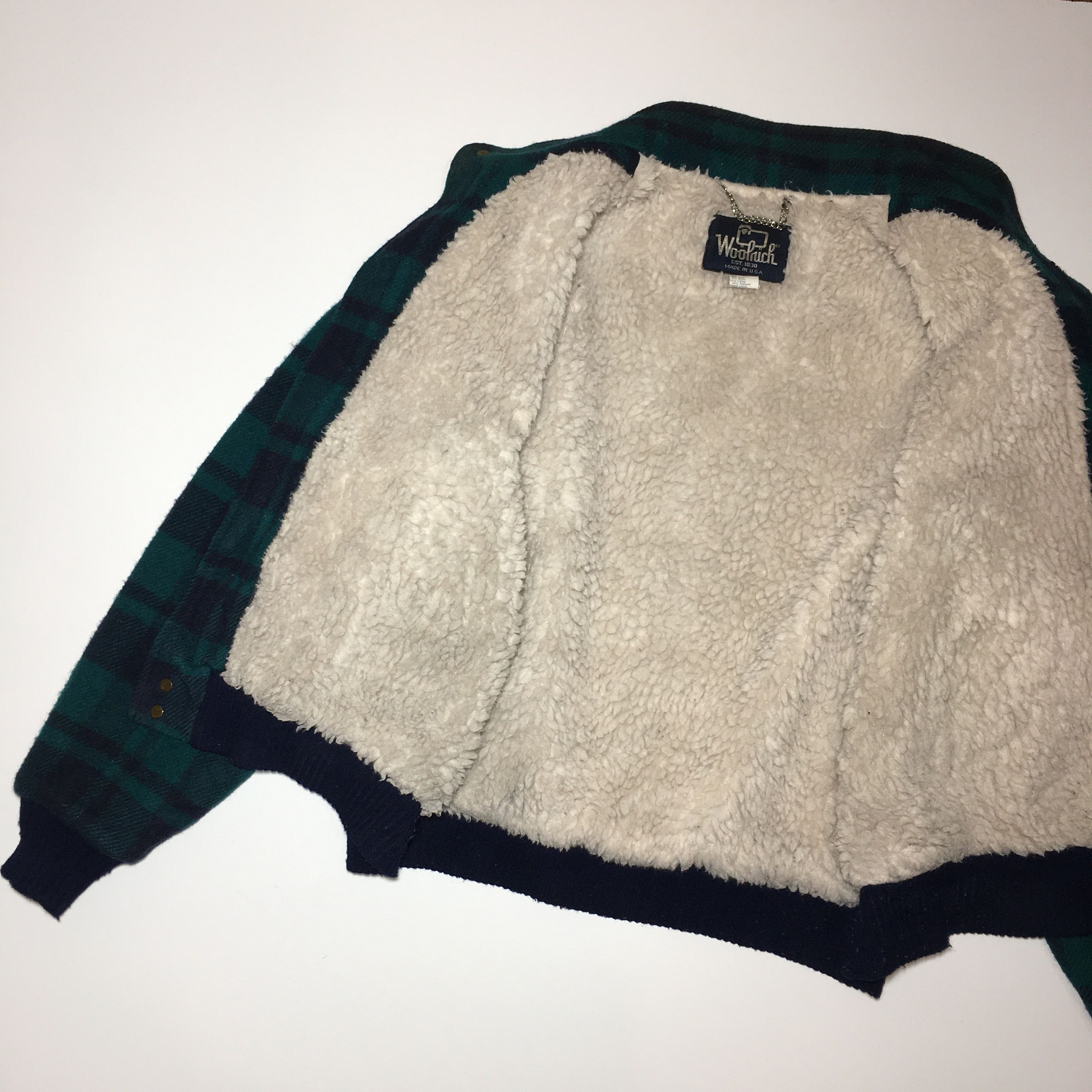 Vintage × Woolrich Woolen Mills Wollrich Vintage 80s Made in USA Plaid Wool Sherpa Jacket Size US M / EU 48-50 / 2 - 6 Thumbnail