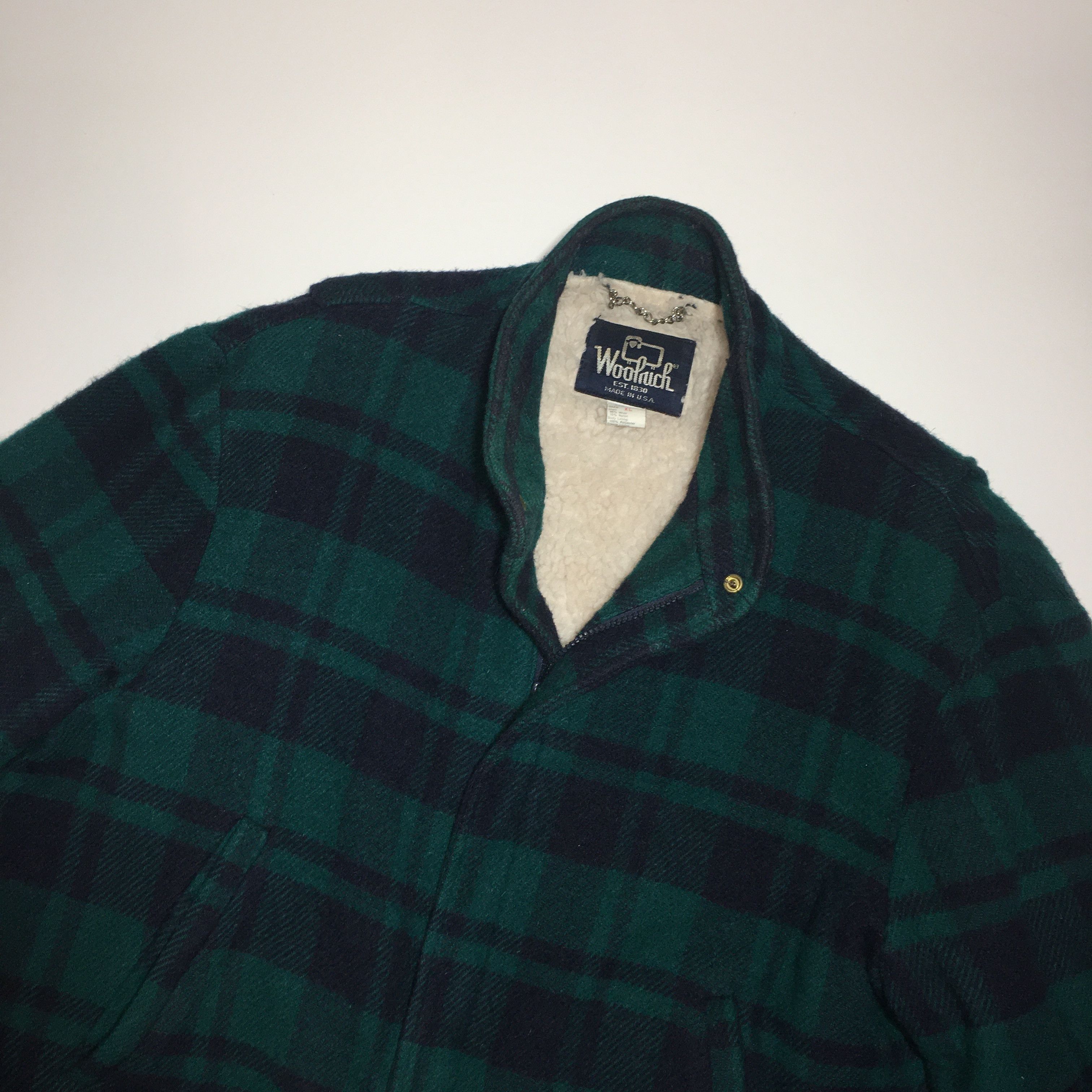 Vintage × Woolrich Woolen Mills Wollrich Vintage 80s Made in USA Plaid Wool Sherpa Jacket Size US M / EU 48-50 / 2 - 4 Thumbnail