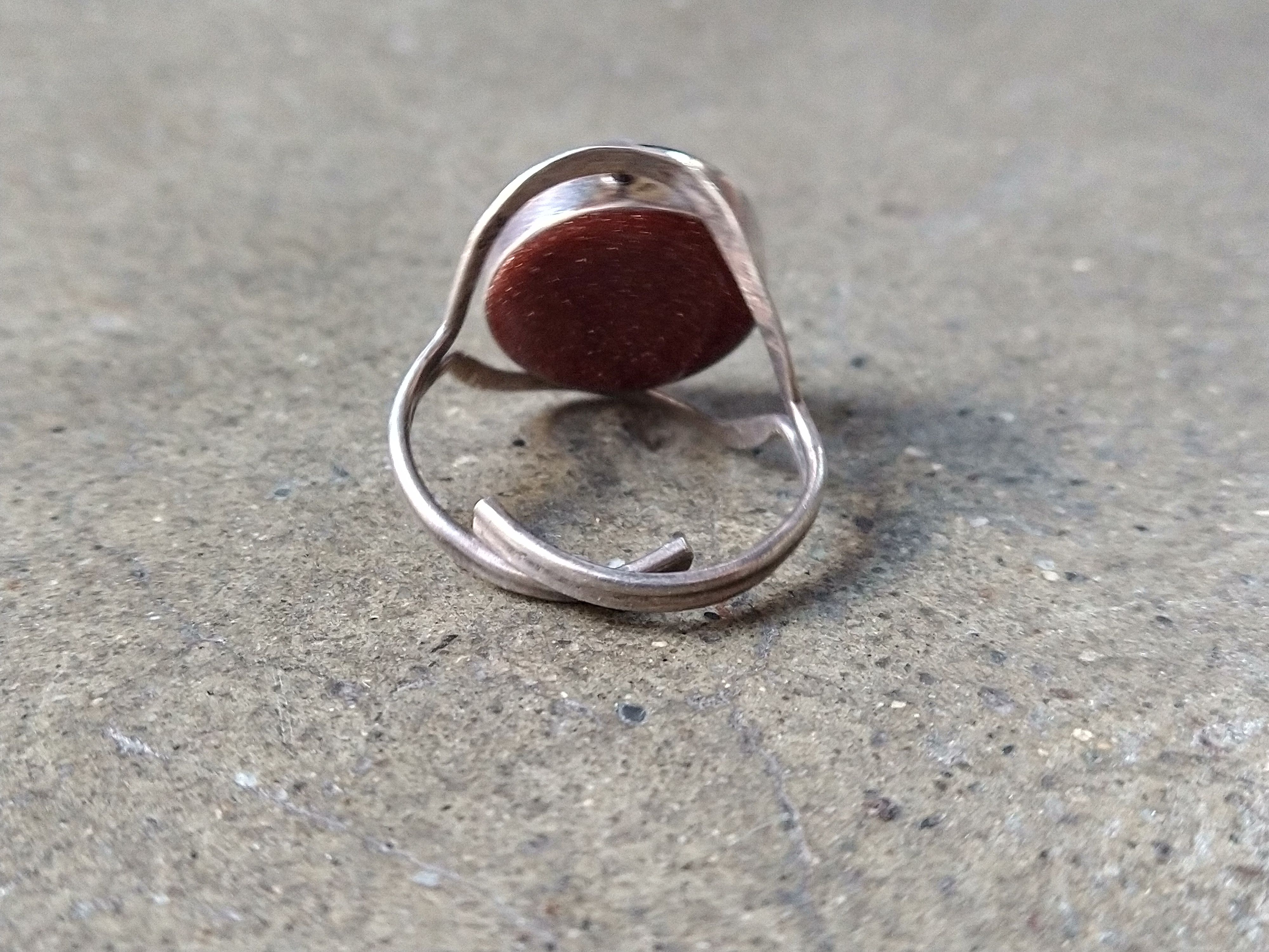Jewelry × Vintage Vintage Sterling Silver Ring Size 9 Sunstone Modern Size ONE SIZE - 12 Thumbnail